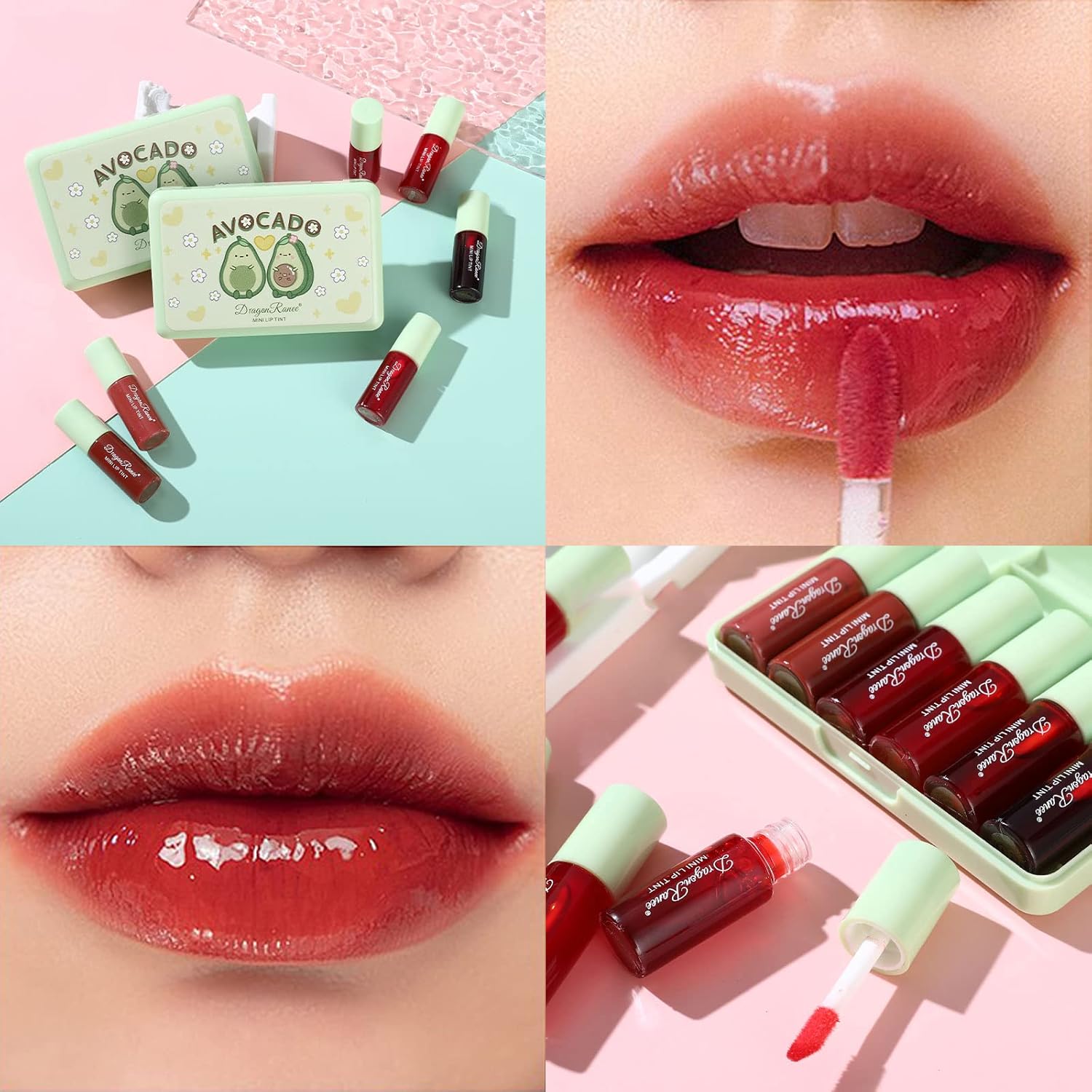 6 Colors Lip Tint Stain Set,Korean Velvet Water Lip Tint,Natural Lip and Cheek Tint, Long lasting Non-Stick Cup Waterproof Lip Tint Makeup - Image 5