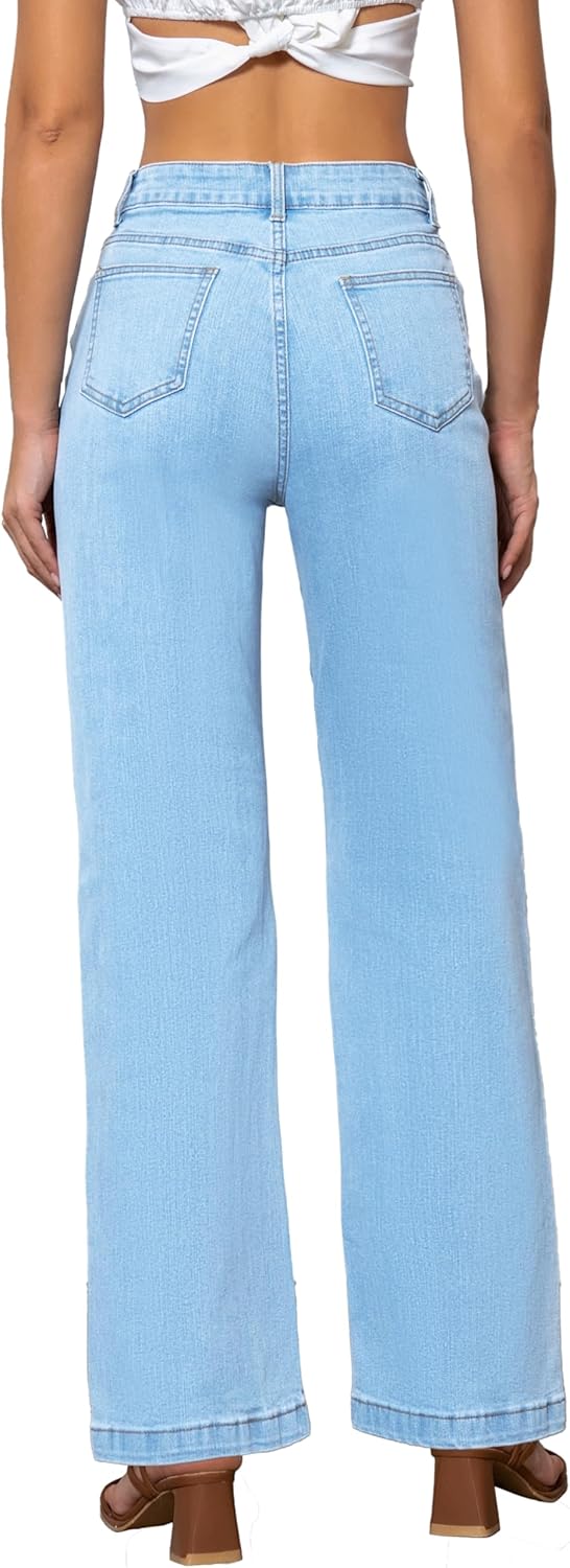 Womens Jeans Mid Waisted Straight Leg Loose Stretchy Lightweight Tummy Control Trendy Jeans for Women 2024 - Image 5