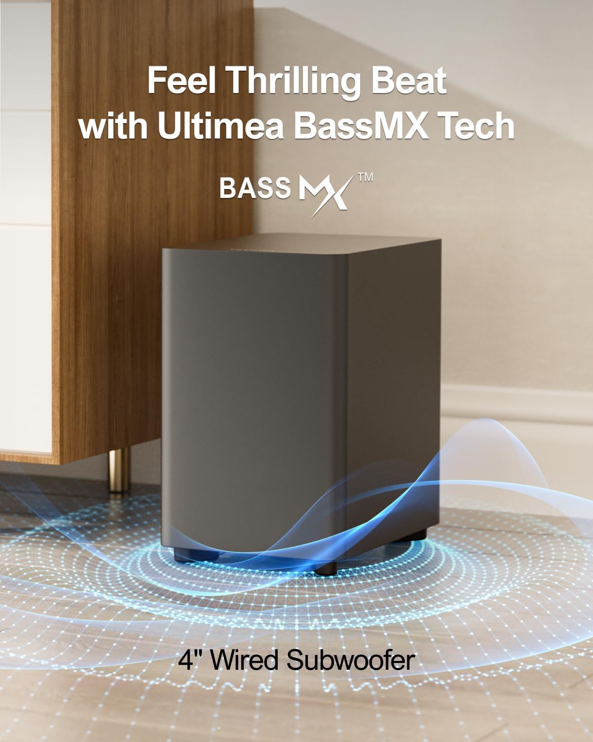 ULTIMEA 7.1ch Virtual Surround Sound Bar, Sound Bar for Smart TV with 4 Surround Speakers, Peak Power 330W, Surround Sound System for TV, App Control, TV Soundbar with Subwoofer, Opt/AUX/BT, Aura A40 - Image 9