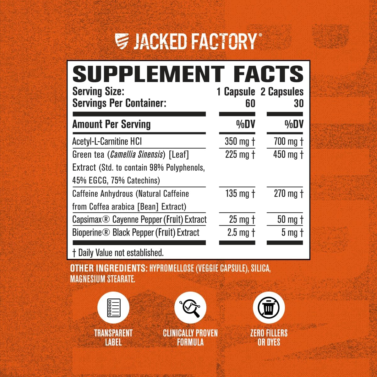 Jacked Factory Burn-XT Clinically Studied Fat Burner & Weight Loss Supplement - Appetite Suppressant & Energy Booster - with Acetyl L-Carnitine, Green Tea Extract and More - 60 Natural Diet Pills - Image 7