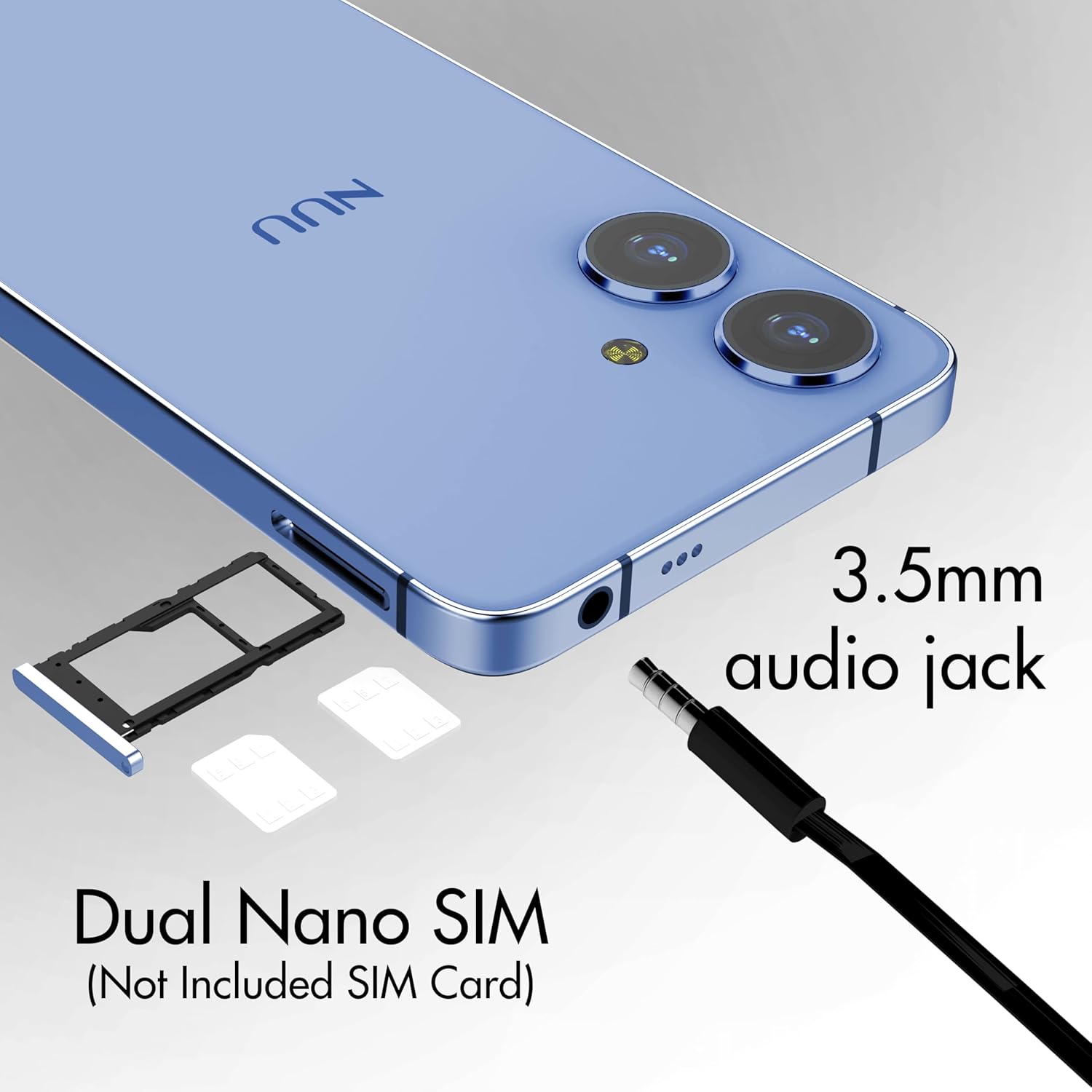NUU N20 Basic Cell Phone for T-Mobile, Mint, Metro, Qlink, Tello and More 6GB/128GB, Perfect for Teenagers, Dual SIM 4G, Octa-Core 6.6" 90Hz HD+, Unlocked Phones Android Phone 14, US Warranty (Blue) - Image 6
