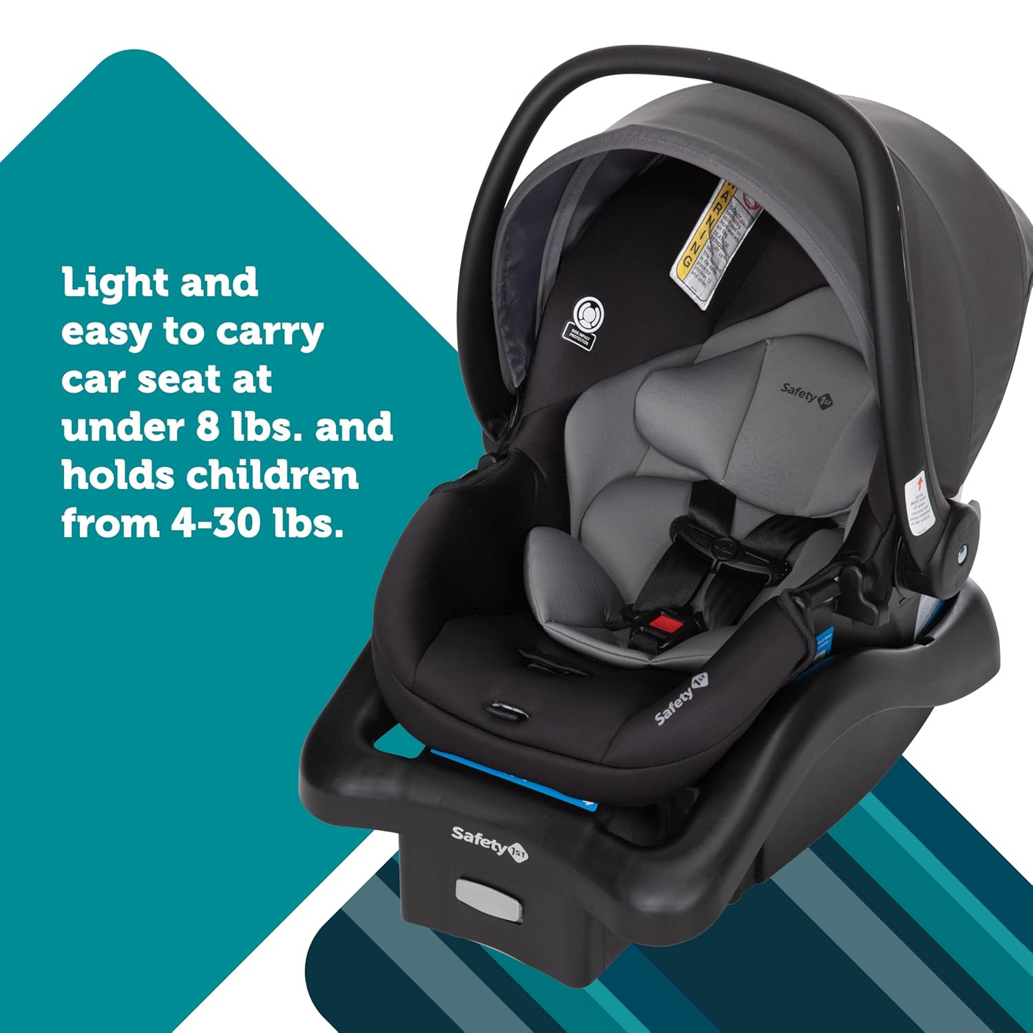 Safety 1st Smooth Ride Travel System Stroller and Car Seat OnBoard™ FLX - Efficient Infant Car Seat Stroller and Infant Car Seat and Stroller Combo, Monument - Image 7