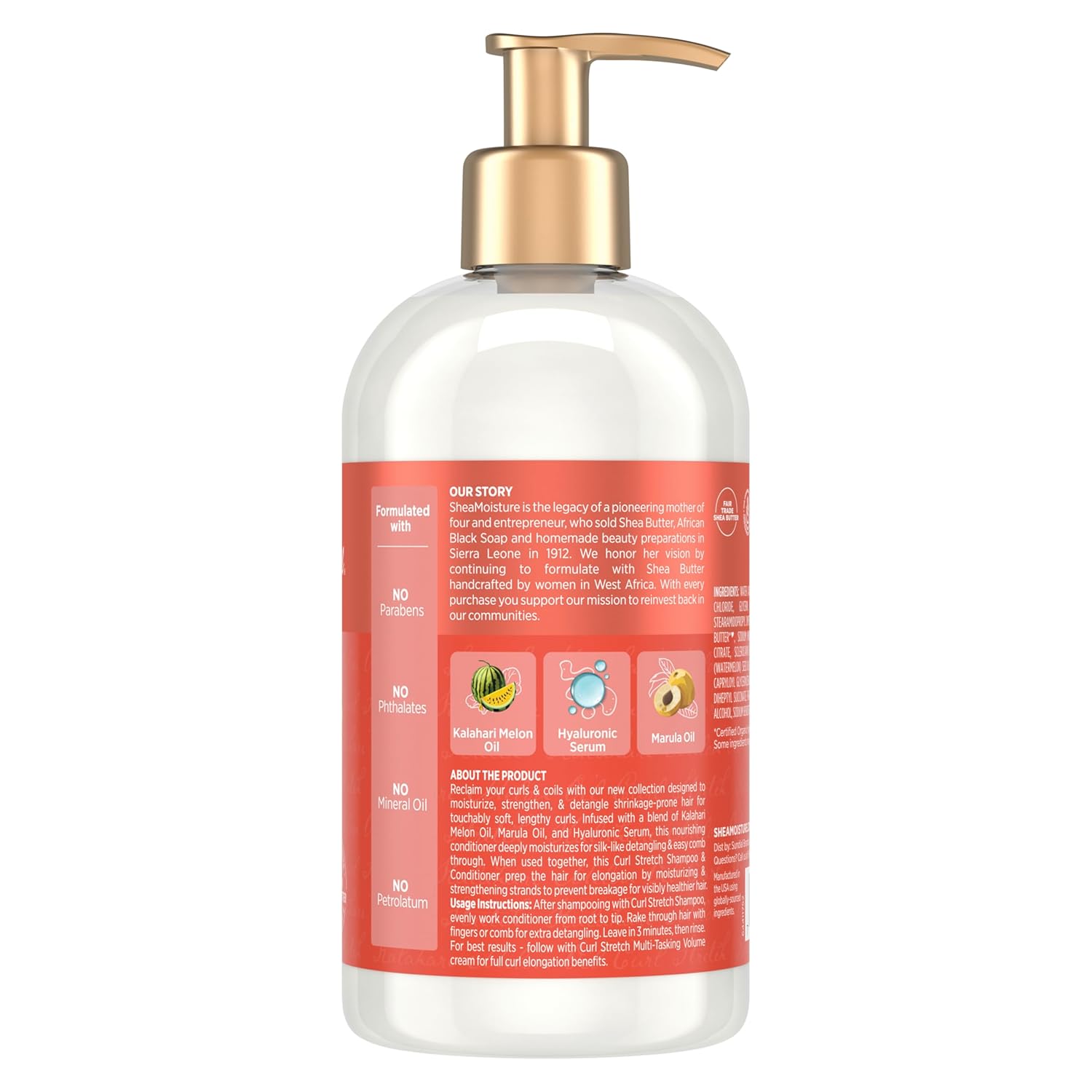 SheaMoisture Curl Stretch Conditioner Kalahari Melon Oil Infused with Hyaluronic Serum, Hydration Hero Deeply Moisturizes and Repairs Damage, for Easy Detangling and Styling 13 Fl Oz - Image 3