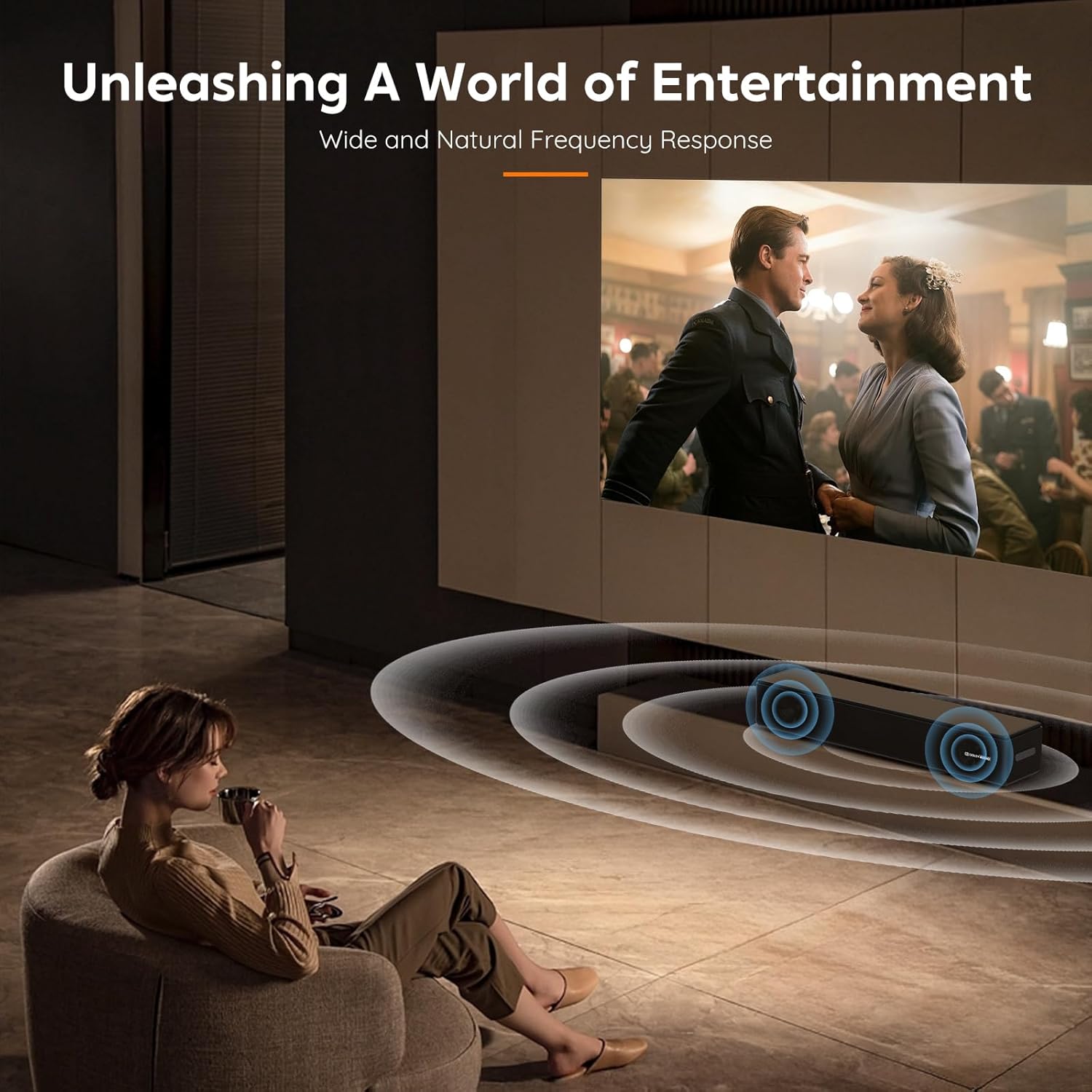 TV Sound Bar, Bluetooth Soundbar with Dolby Digital Surround Audio System for Smart TV, HDMI ARC/Opt/Aux Home Theater Speaker for Game/PC/Projector - Image 8