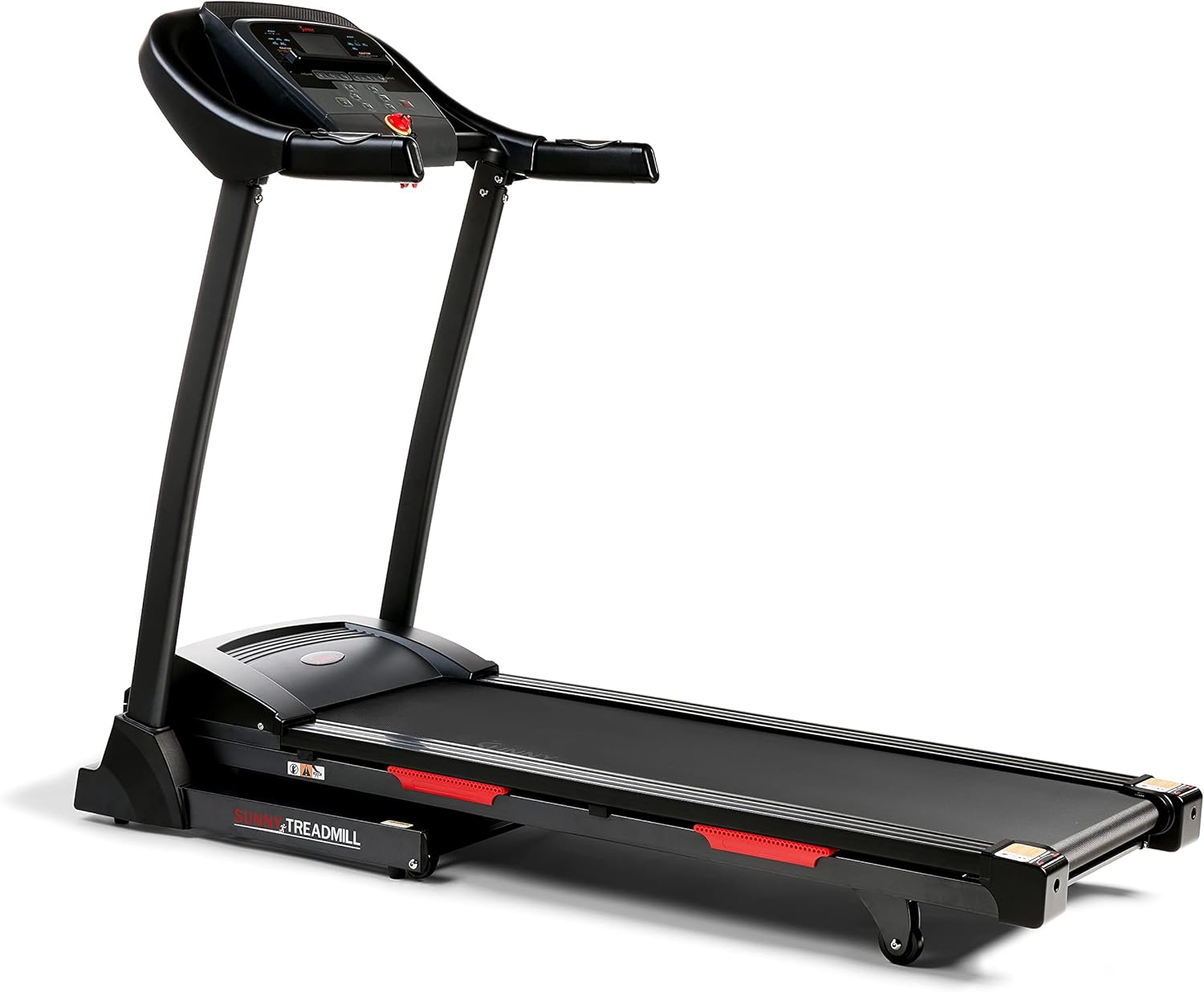 Sunny Health & Fitness Premium Folding Treadmill for Home with Adjustable Incline, Shock Absorption, Digital Monitor, Pulse Sensors, Speed Buttons, Optional Free SunnyFit App Bluetooth Connection - Image 3
