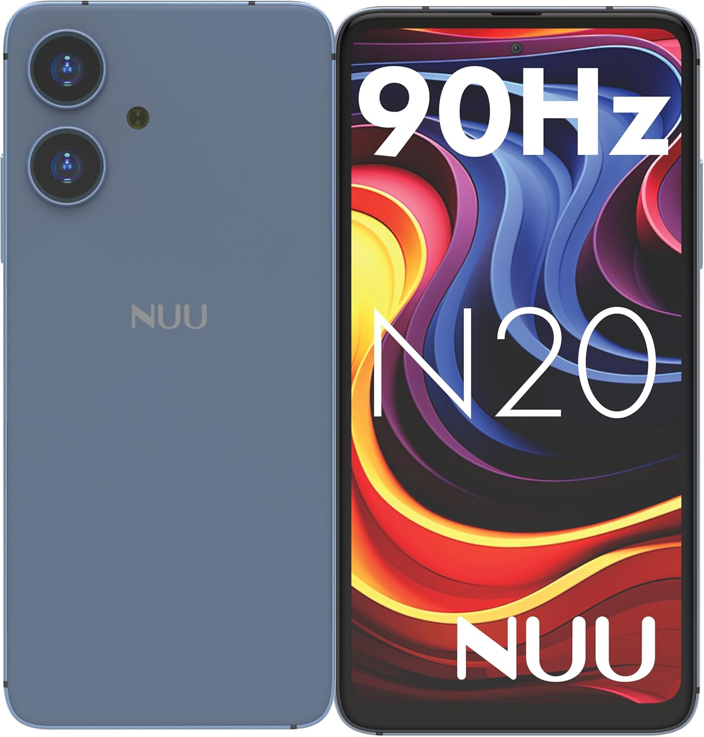 NUU N20 Basic Cell Phone for T-Mobile, Mint, Metro, Qlink, Tello and More 6GB/128GB, Perfect for Teenagers, Dual SIM 4G, Octa-Core 6.6" 90Hz HD+, Unlocked Phones Android Phone 14, US Warranty (Blue) - Image 2