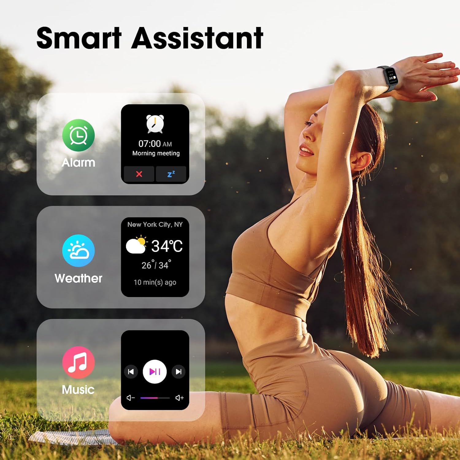 EURANS Smart Watch 45mm, AMOLED Fitness Watch with Heart Rate/Sleep Monitor Steps Calories Counter, IP68 Waterproof Activity Tracker Compatible with Android iOS - Image 5