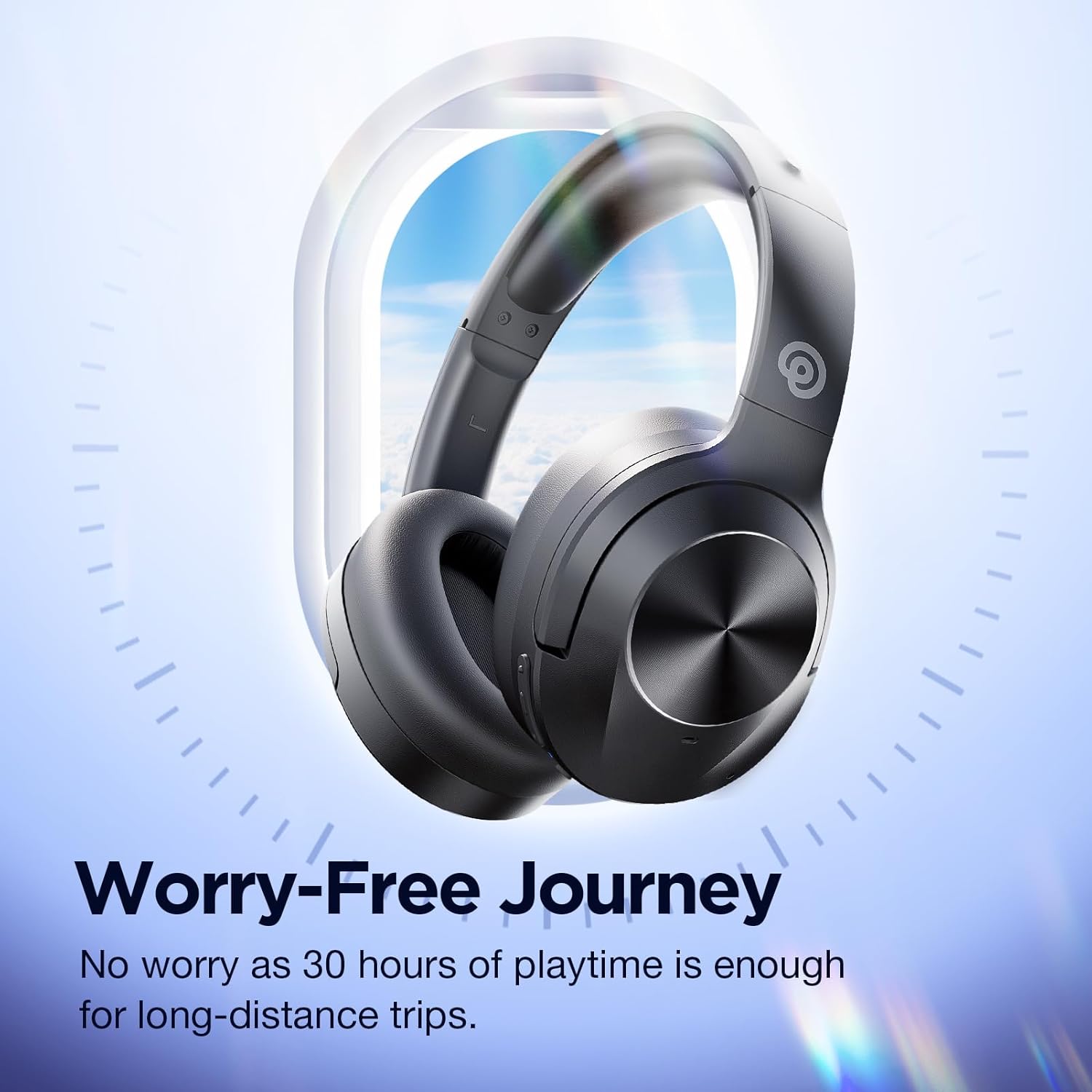 Upgrade Pro‑level Hybrid Active Noise Cancelling Headphones with HD Sound, Wireless Bluetooth Headphones Over The Ear Unequaled Comfort, Vivid Deep Bass, for Home Office Travel Birthday Gift, Black - Image 9