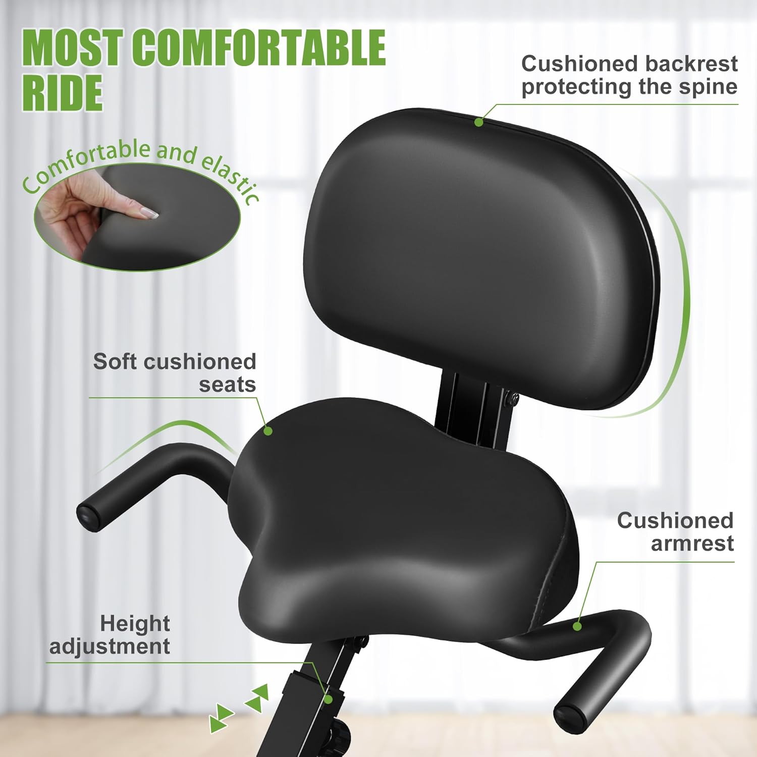 Caromix Folding Exercise Bike, 4 in 1 Stationary Magnetic Cycling Bicycle Upright Indoor Cycling Bike for Home Workout 330LB Capacity - Image 7