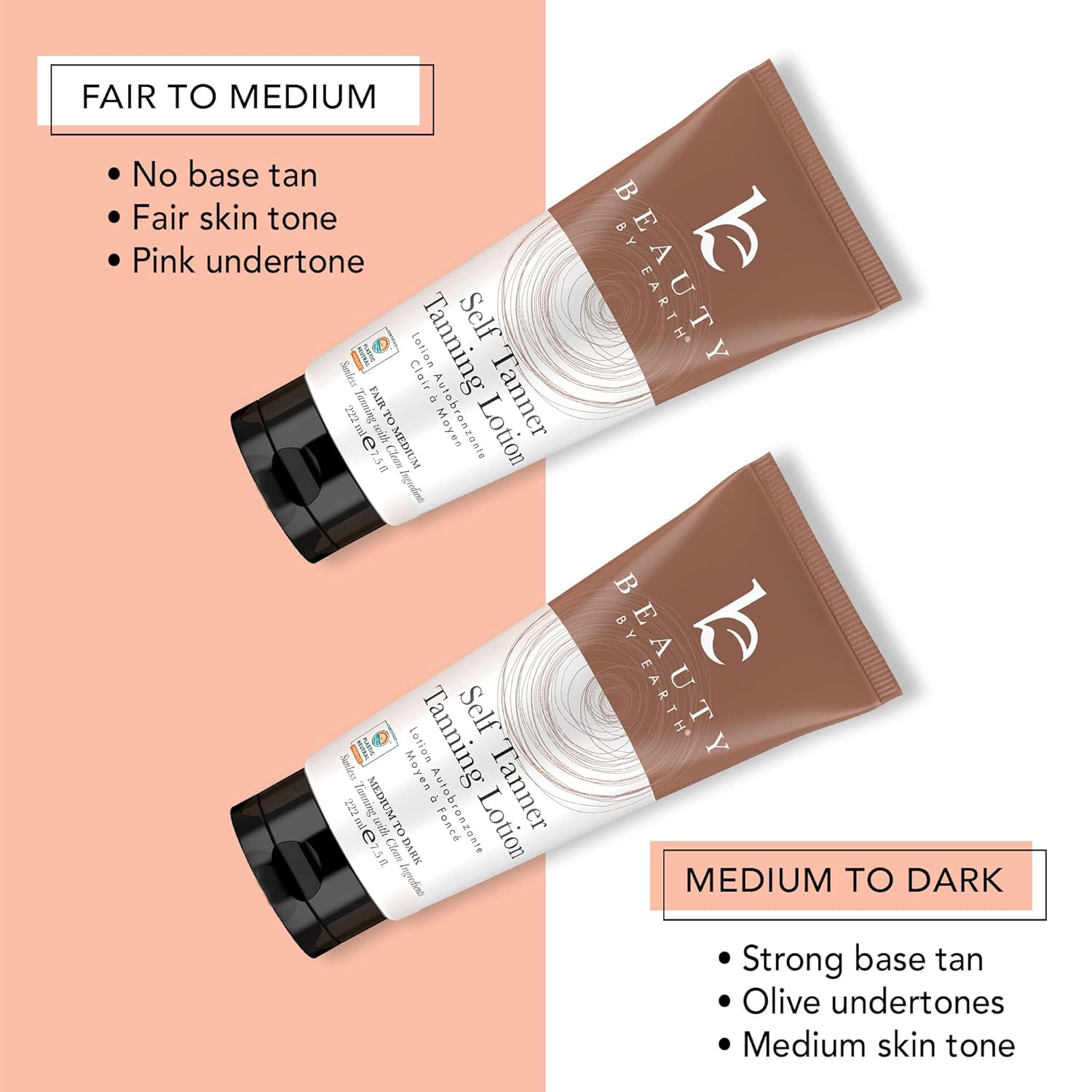 Self Tanner Face & Body - With Organic Aloe Vera & Shea Butter, Sunless Tanning Lotion, Bronzer Buildable Light, Medium or Dark Tan, Fake Tan Self Tanners Best Sellers, 7.5oz (body) 3oz (face) - Image 7