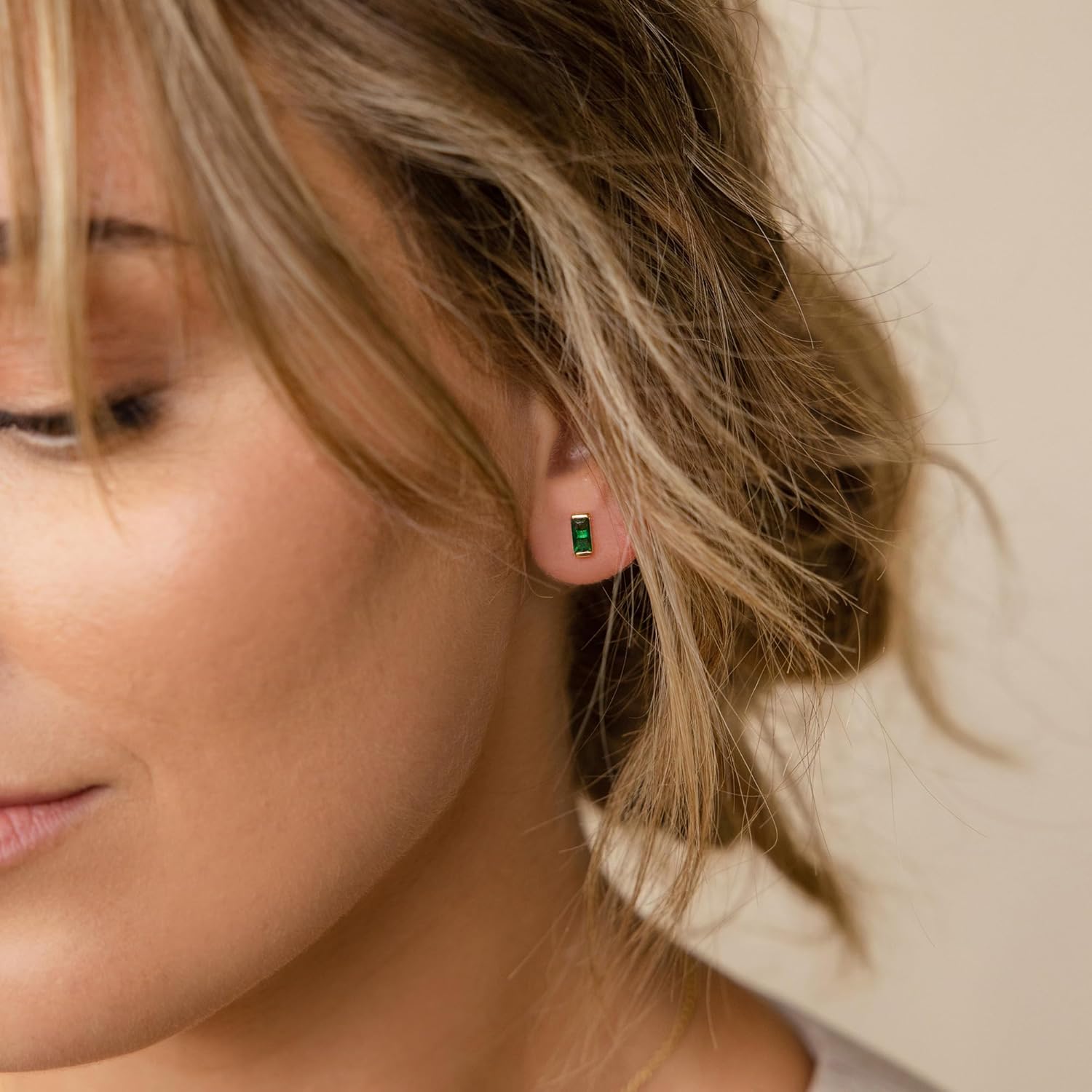 JSJOY Dainty Birthstone Stud Earrings for Women Girls Tiny Birthstone Earring Birthday Gifts for Teen Girls Minimalist Gold Earrings Gifts for Mother Wife Girlfriend Her - Image 5