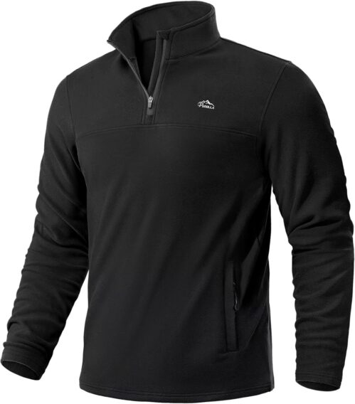 Pudolla Men’s 1/4 Zip Pullover Sweatshirts Fleece Warm Soft Sweatshirts with Pockets for Running Athletic Workout Golf