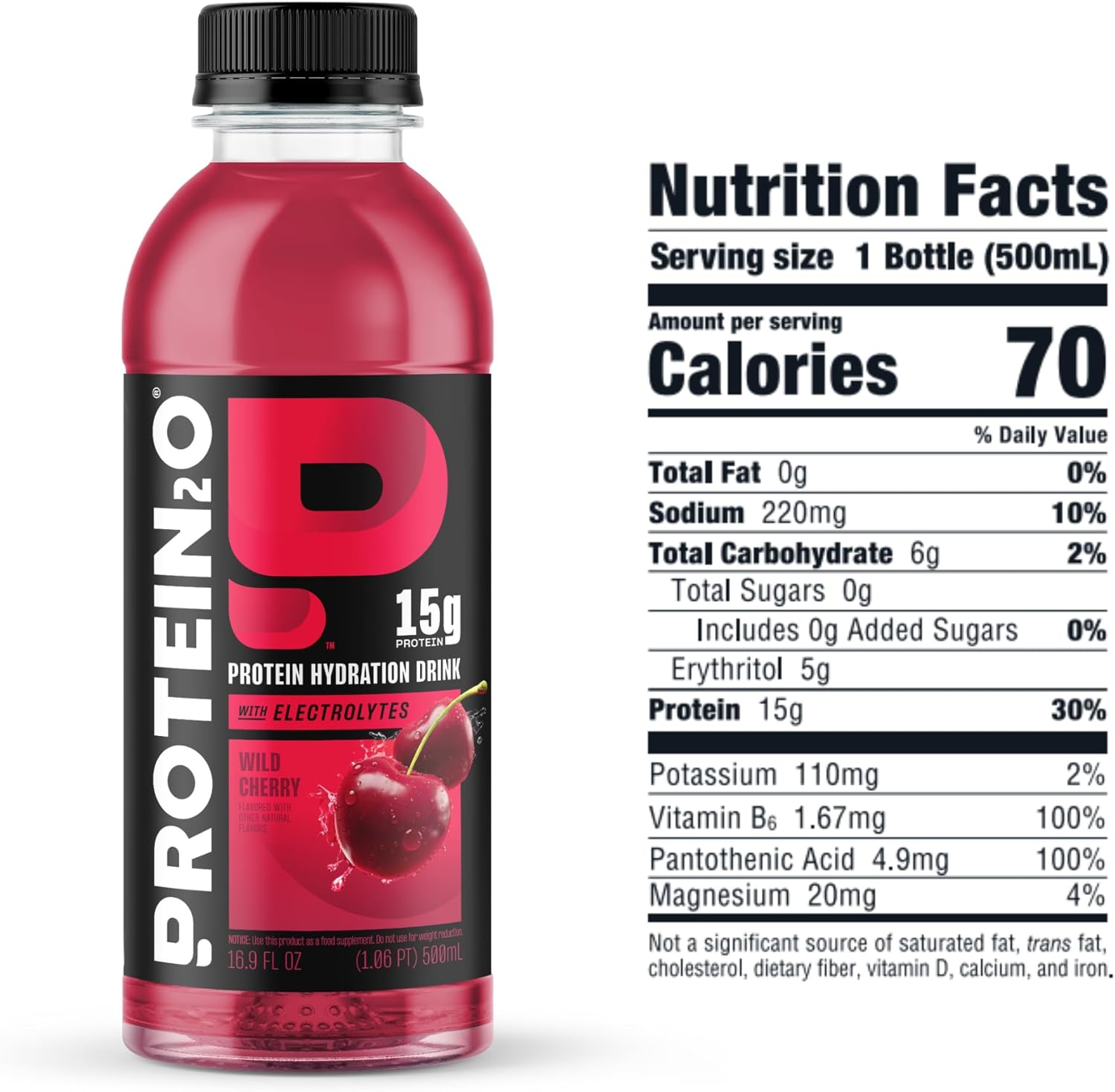 Protein2o 15g Whey Protein Isolate Hydration Drink, 350mg of Electrolytes, Vitamins B5 & B6, Low Sugar, Flavor Fusion Variety Pack, 16.9 oz Bottle (Pack of 12) - Image 8