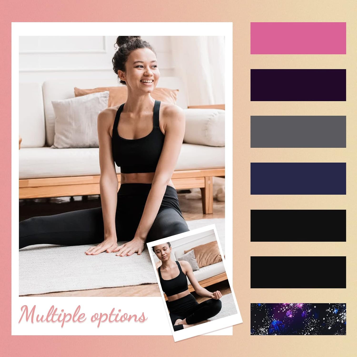 iceROSE 7 Pack Leggings for Women, High Waisted Tummy Control Soft Black Yoga Leggings for Workout Running Maternity - Image 4