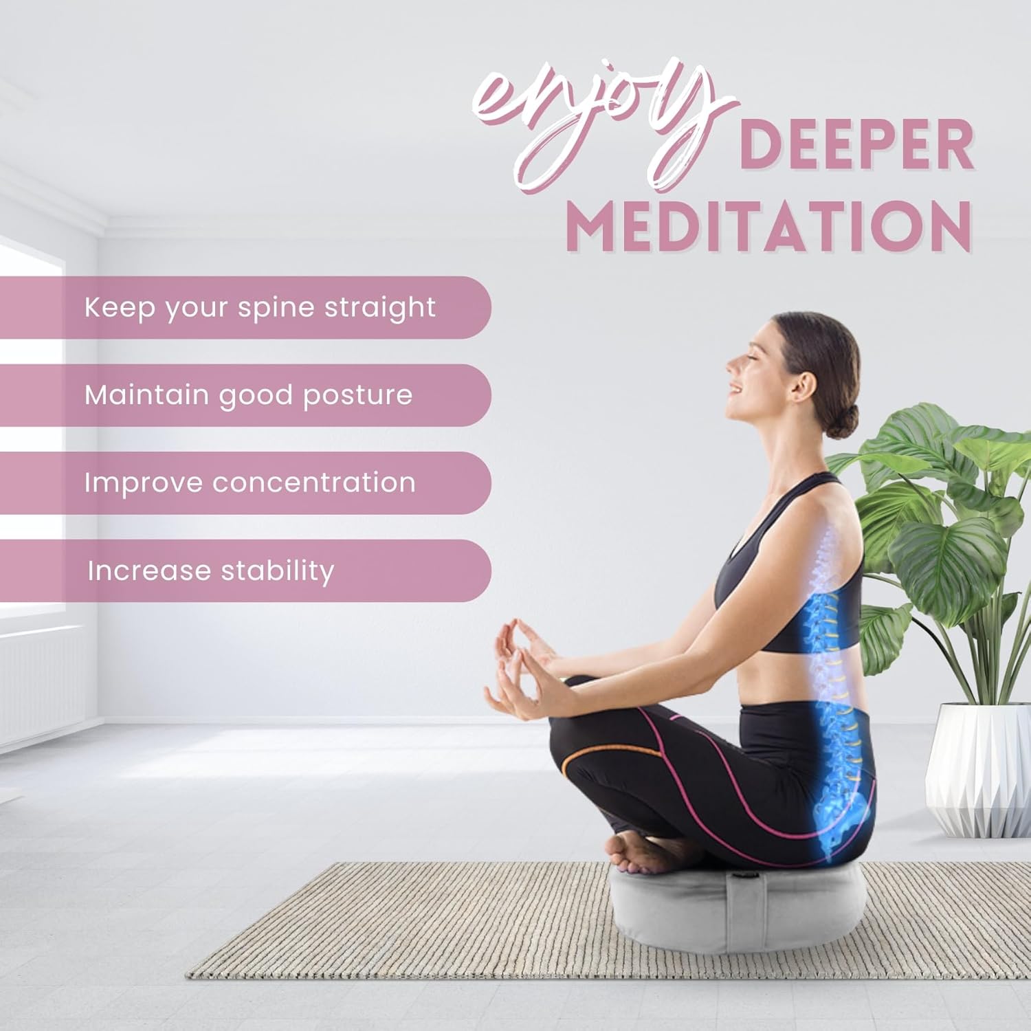 Yes4All Meditation Cushion, Floor Pillow Foam Zafu Buckwheat, Mandala Pattern Yoga Meditation Bolster Pillows, Floor Cushions - Image 7