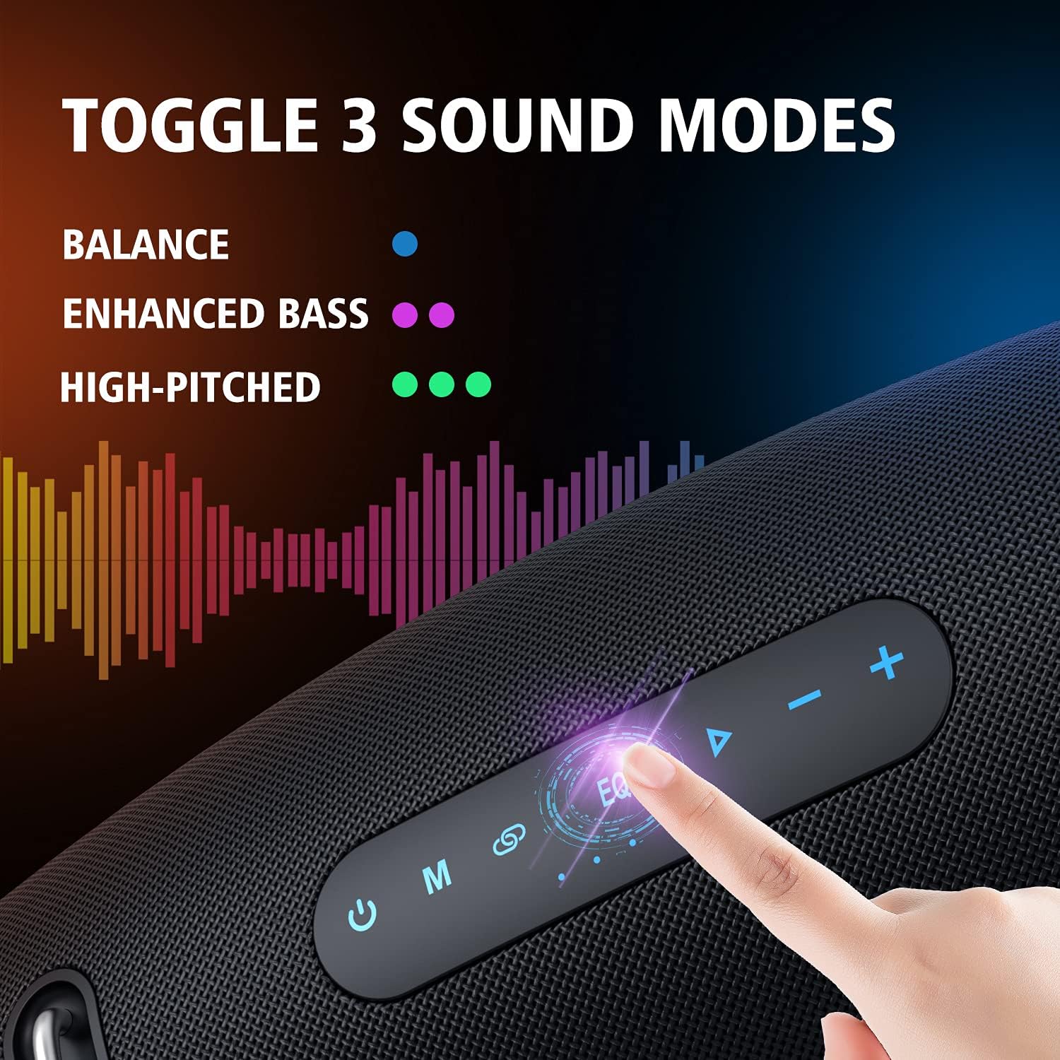 ZEALOT Bluetooth Speaker, Speakers Bluetooth Wireless,Waterproof,Portable Bluetooth Speakers with 75W Loud Stereo Sound,Deep Bass,EQ,IPX6,20H,Outdoor Speakers Large for Party,Beach,Camping,Black - Image 5
