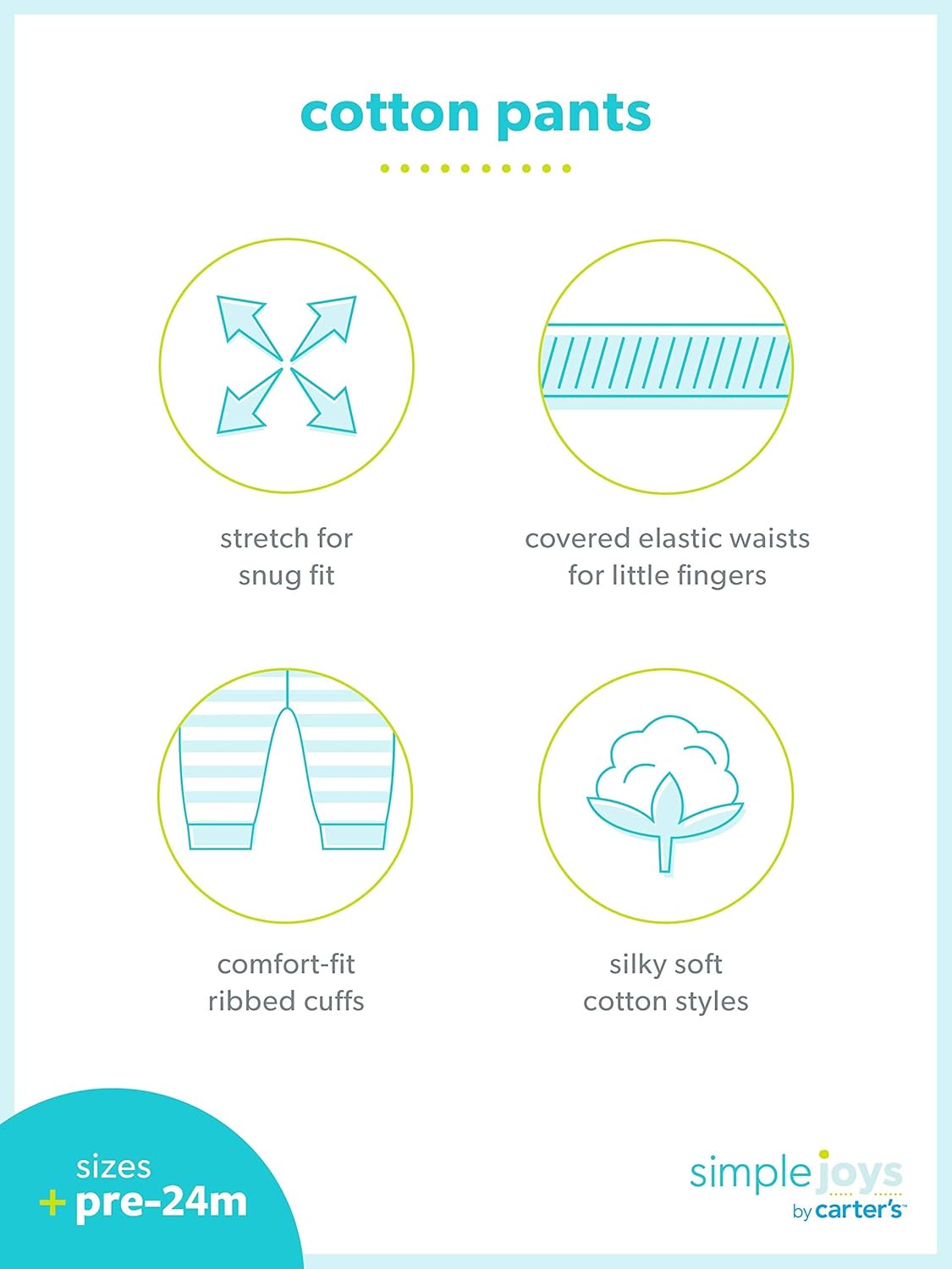 Simple Joys by Carter's Unisex Babies' Pant, Pack of 4 - Image 4