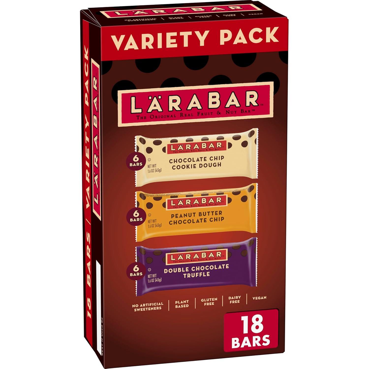 Larabar Chocolate Variety Pack, Gluten Free Vegan Fruit & Nut Bars, 18 ct - Image 2