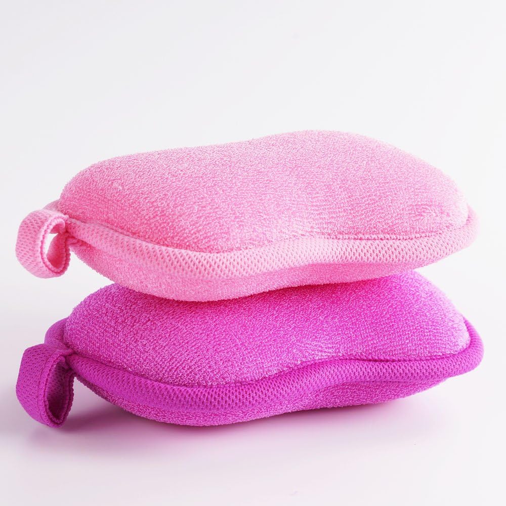 Baby Bath Sponge - Ultra Soft Baby Sponge for Bathing - Kids Bath Sponges for Infants, Toddler Bath Time, 2 Count (1 Pack) - Pink Violet - Image 4