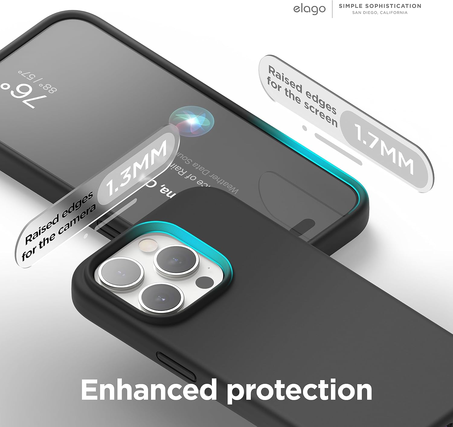 elago Compatible with iPhone 15 Pro Case, Liquid Silicone, Full Body Protective Cover, Shockproof, Slim Phone, Anti-Scratch Soft Microfiber Lining, 6.1 inch (Black) - Image 6