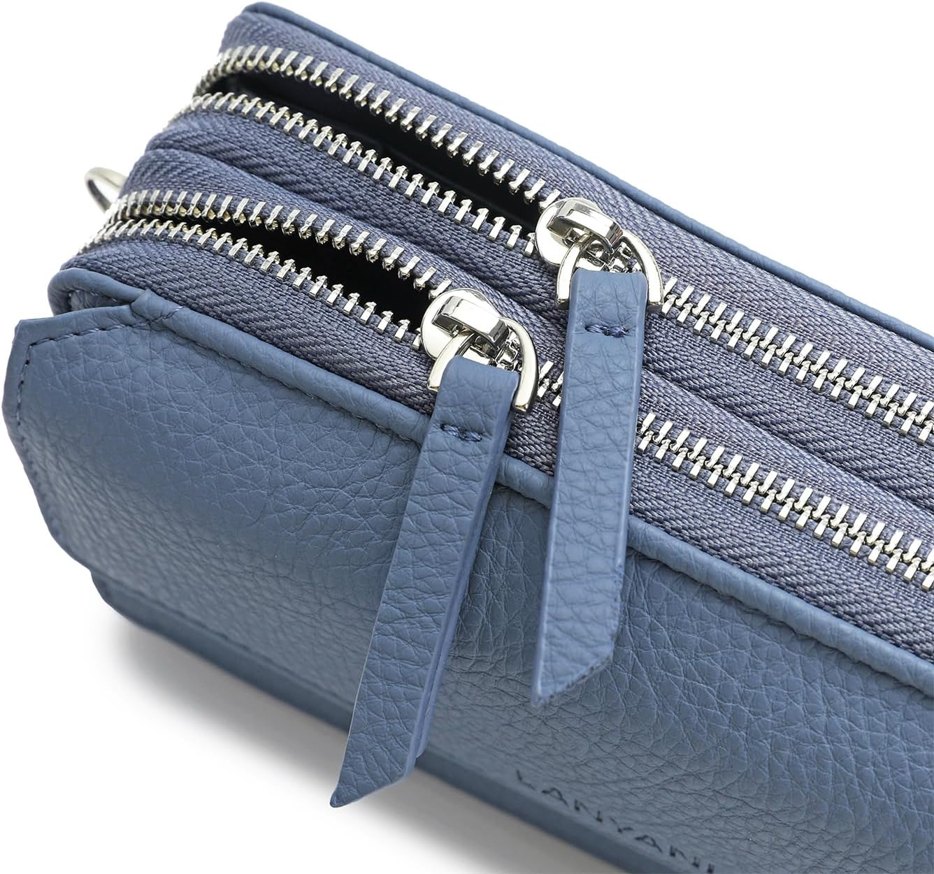 Lanyani RFID Crossbody Wallet Wristlet Purse with Phone Pocket For Women Vegan Leather - Image 6