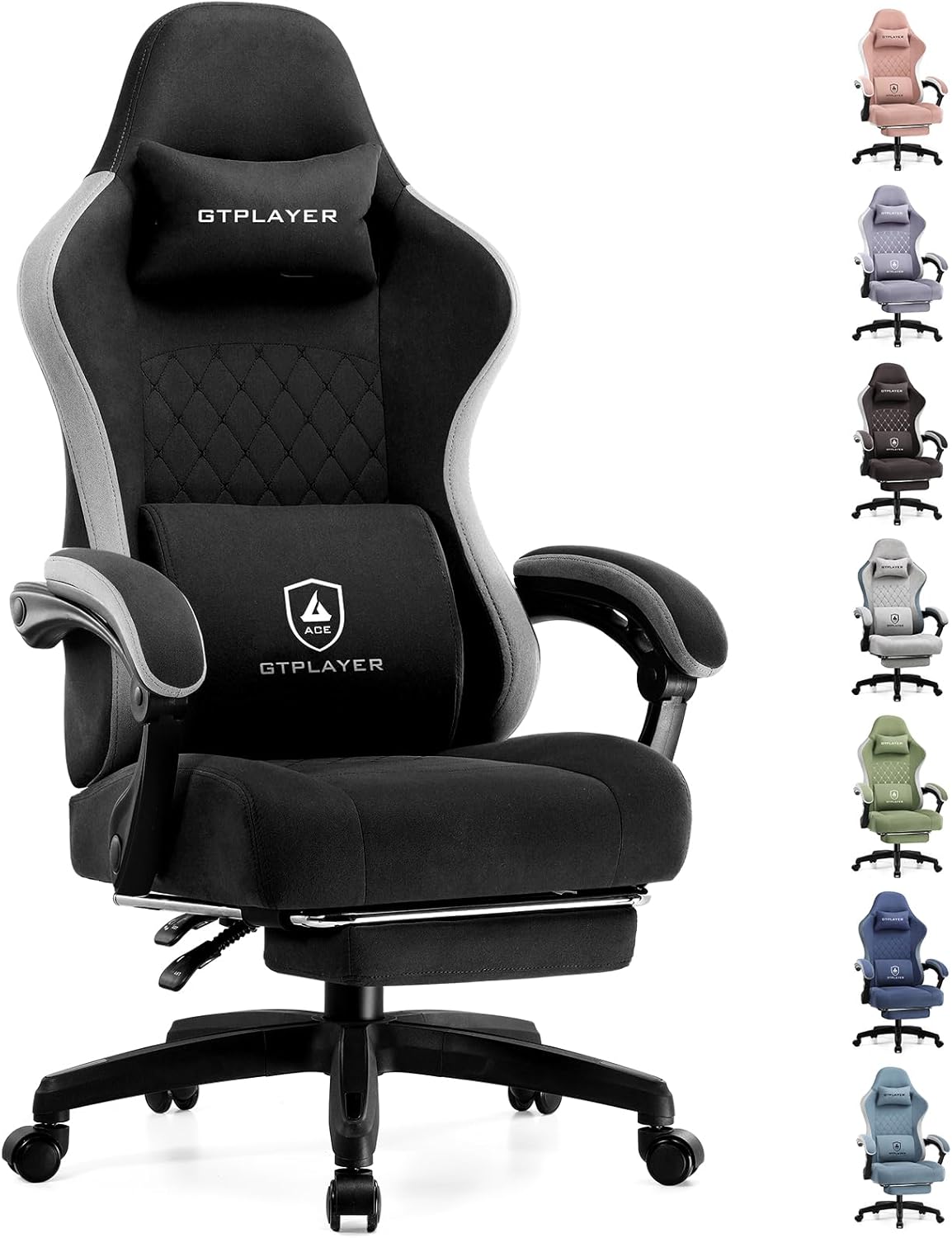 GTPLAYER Gaming Chair, Computer Office Chair with Pocket Spring Cushion, Linkage Armrests and Footrest, High Back Ergonomic Computer Chair with Lumbar Support Task Chair with Footrest - Image 2
