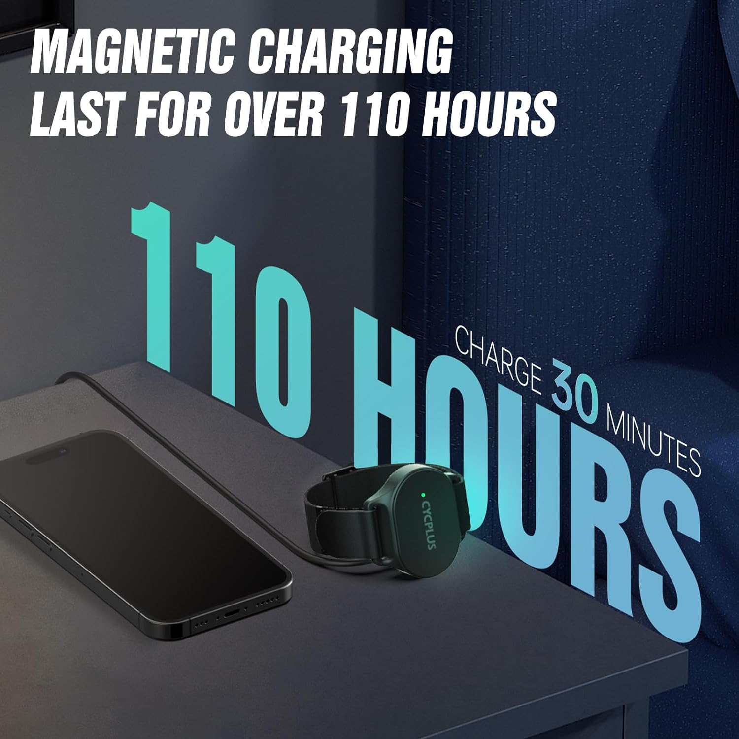 CYCPLUS Heart Rate Monitor Armband,Bluetooth 5.1 ANT+ HR Monitor with HR Zone LED Indicator, IP67 Waterproof, Use for Running Cycling Gym and Other Sports (2025 Upgraded Model) - Image 7