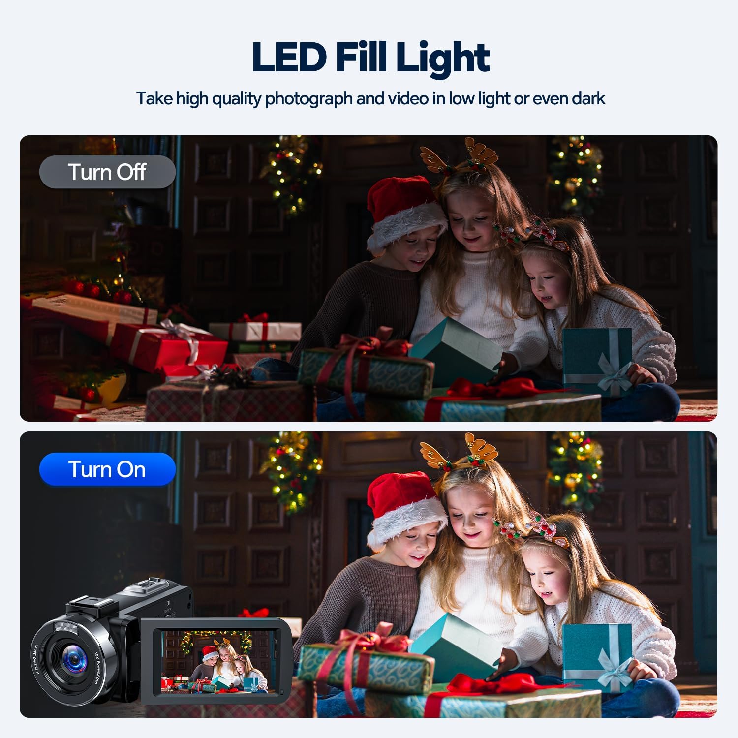 4K Video Camera Camcorder 42MP YouTube Vlogging Camera 18X Digital Zoom Webcam 3.0 Inch 270 Degree Rotation Screen Camcorders with 32G SD Card and 2 Batteries Recording While Charging - Image 6