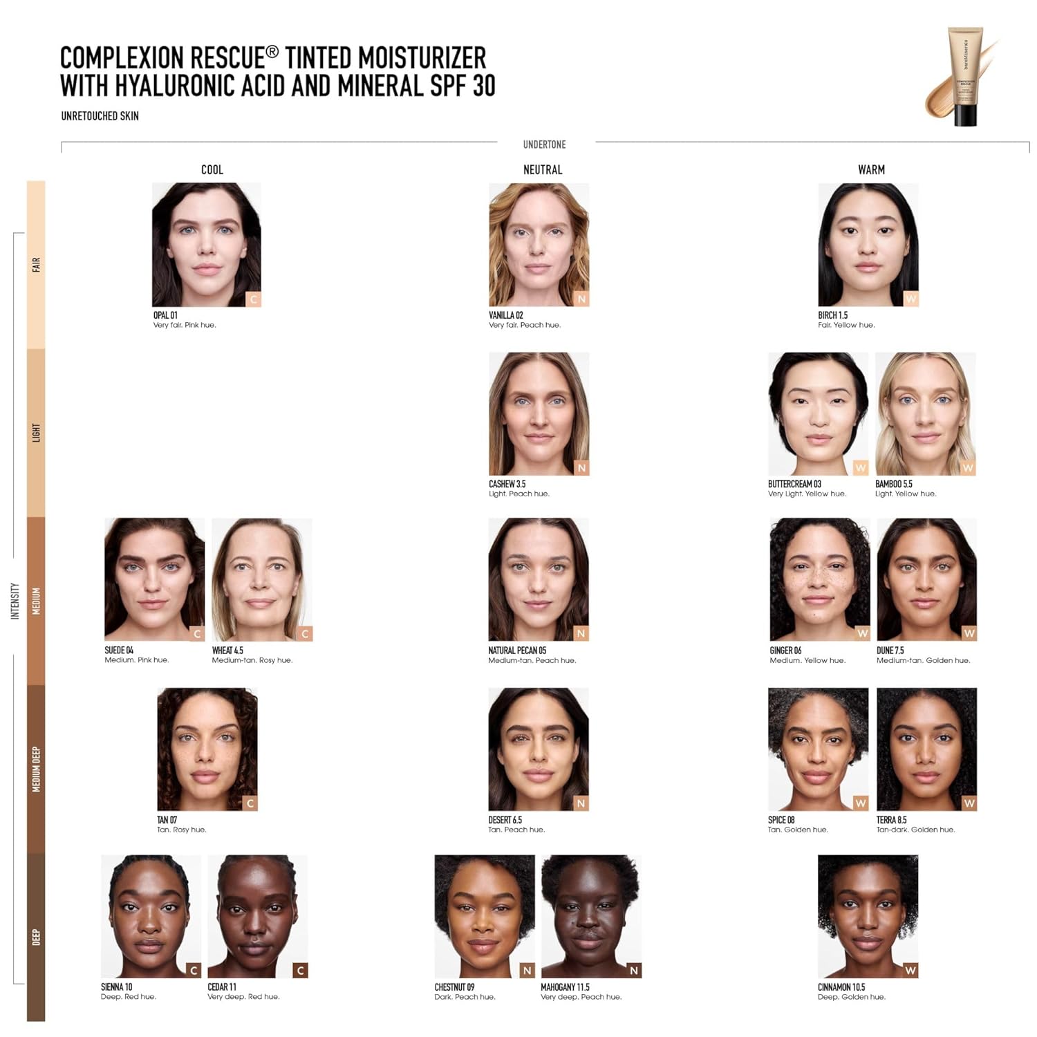 bareMinerals Complexion Rescue Tinted Moisturizer for Face with SPF 30, Vegan Tinted Mineral Sunscreen with Hyaluronic Acid - Image 10