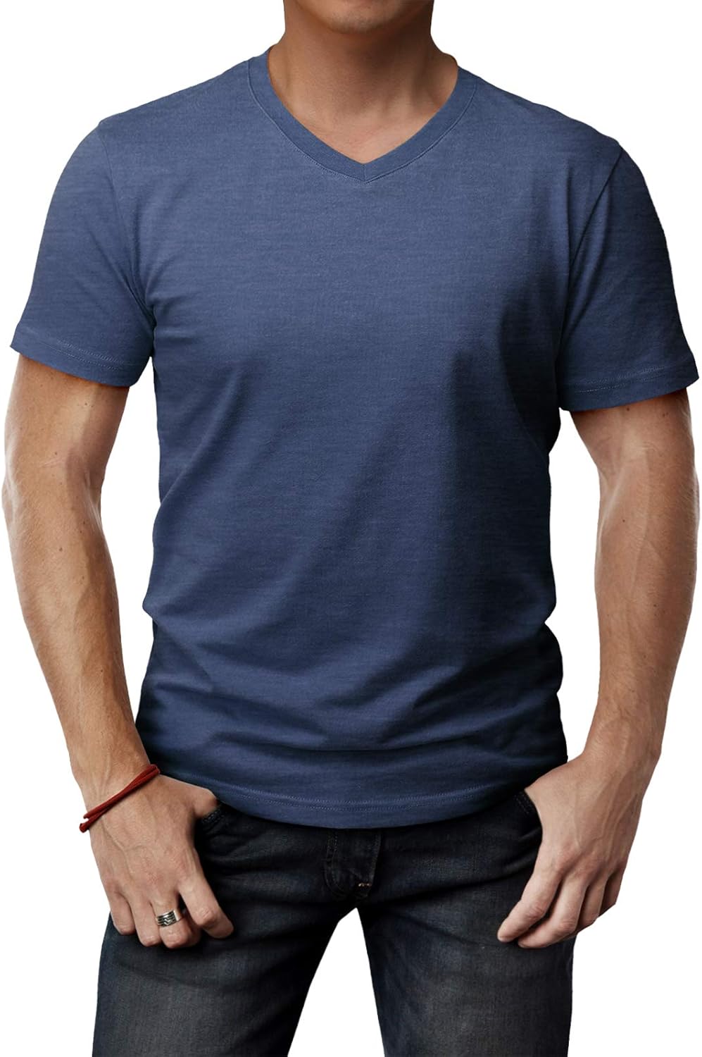 H2H Mens Casual Slim Fit Short Sleeve T-Shirts Soft Lightweight V-Neck/Crew-Neck Size XS to 3XL - Image 2