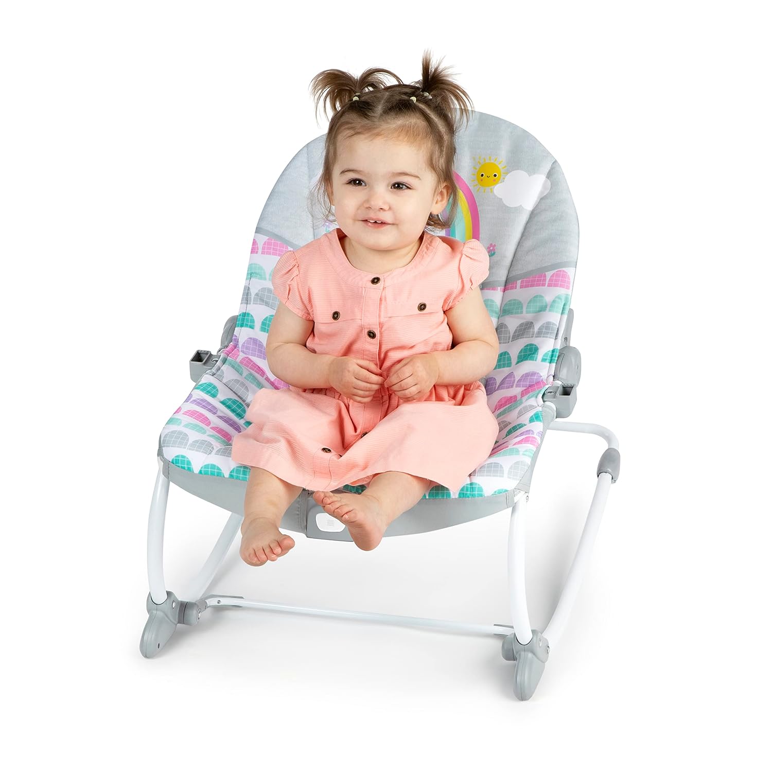 Bright Starts Rosy Rainbow Infant to Toddler Rocker with Vibrations, Baby Seat for Girl or Boy, Newborn + - Image 14