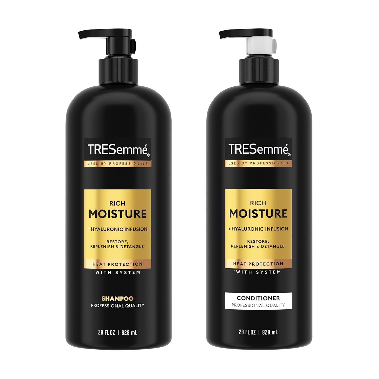 TRESemmé Rich Moisture Shampoo and Conditioner 2 Count Rich Moisture for Dry Hair Formulated With Vitamin E and Biotin 28 oz - Image 2