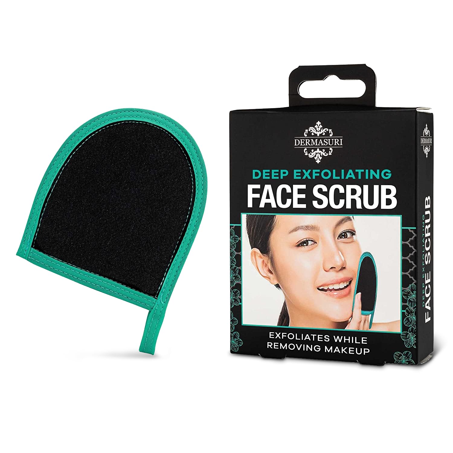 Dermasuri Deep Exfoliating Face Mitt - Scrubber, Dead and Dry Skin Remover for Men and Women - Exfoliator Gloves for Shower and Dry Use - ( 1 Pack) - Image 2