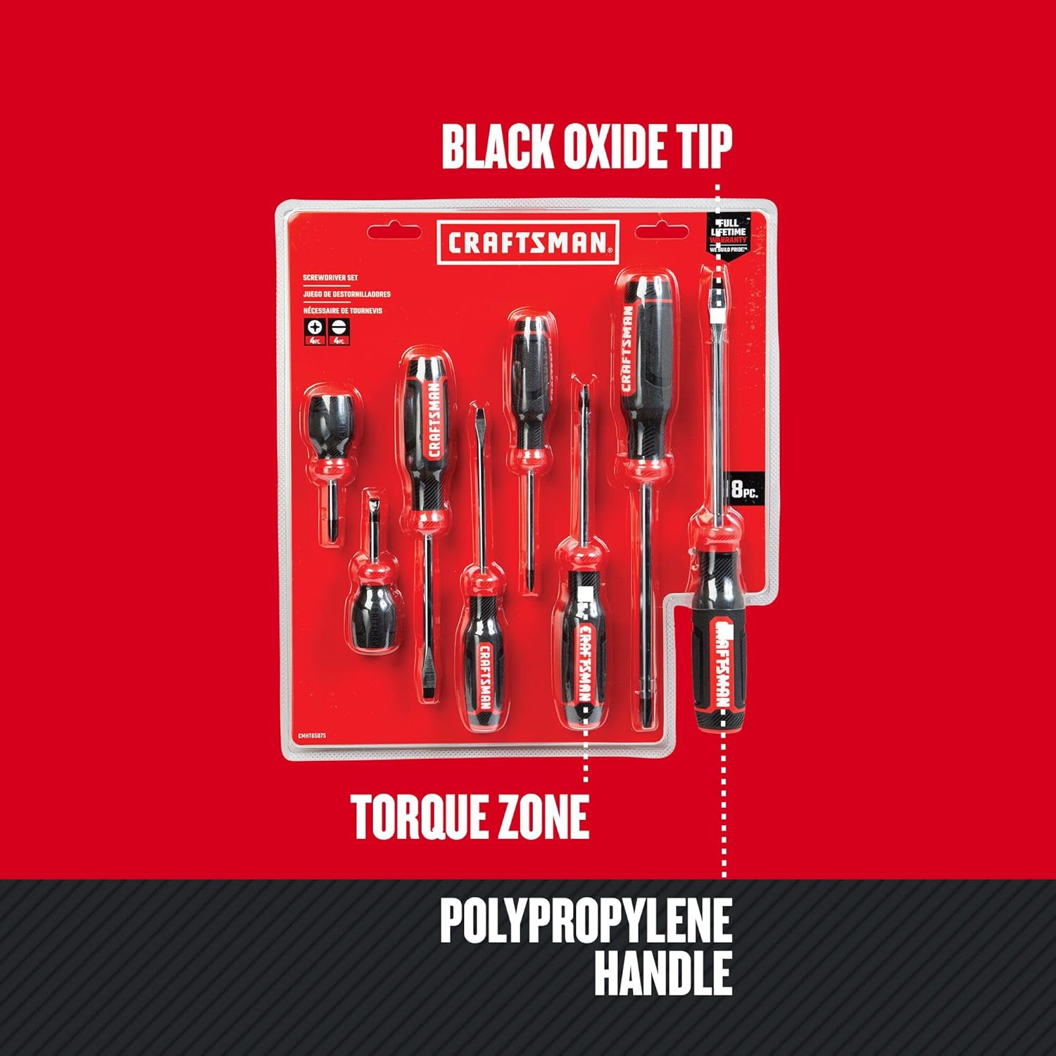 CRAFTSMAN Screwdriver Set, Bi-Material, 8 Piece Set (CMHT65075N) - Image 4