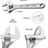 Jetech 8 Inch Adjustable Wrench - Professional Shifter Spanner with Wide Caliber Opening - Image 3
