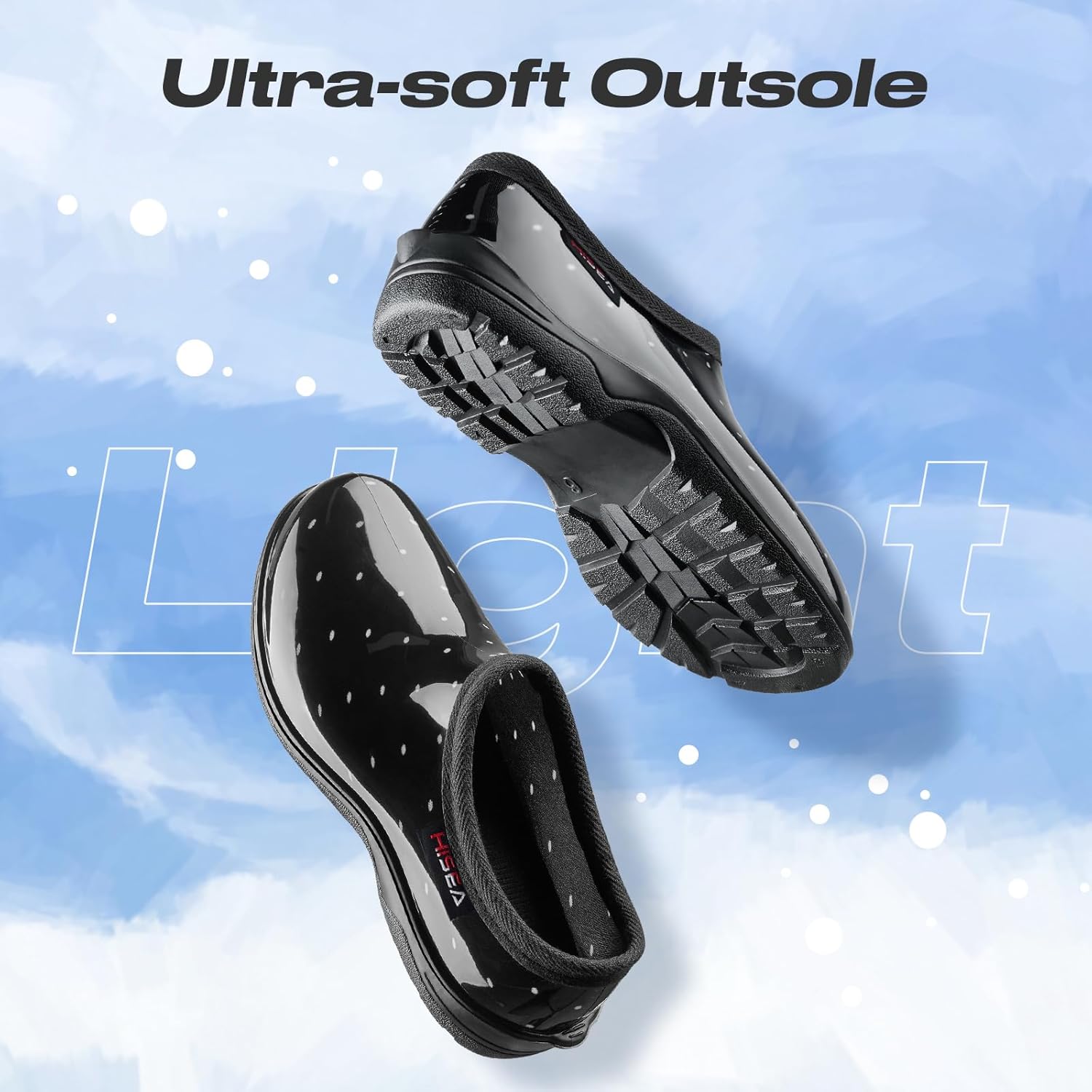 HISEA Waterproof Garden Shoe for Women Outdoor Slip-On Rain Boots Rubber Rain Shoes Short Ankle Booties and Garden Clogs with Comfort Insole - Image 4
