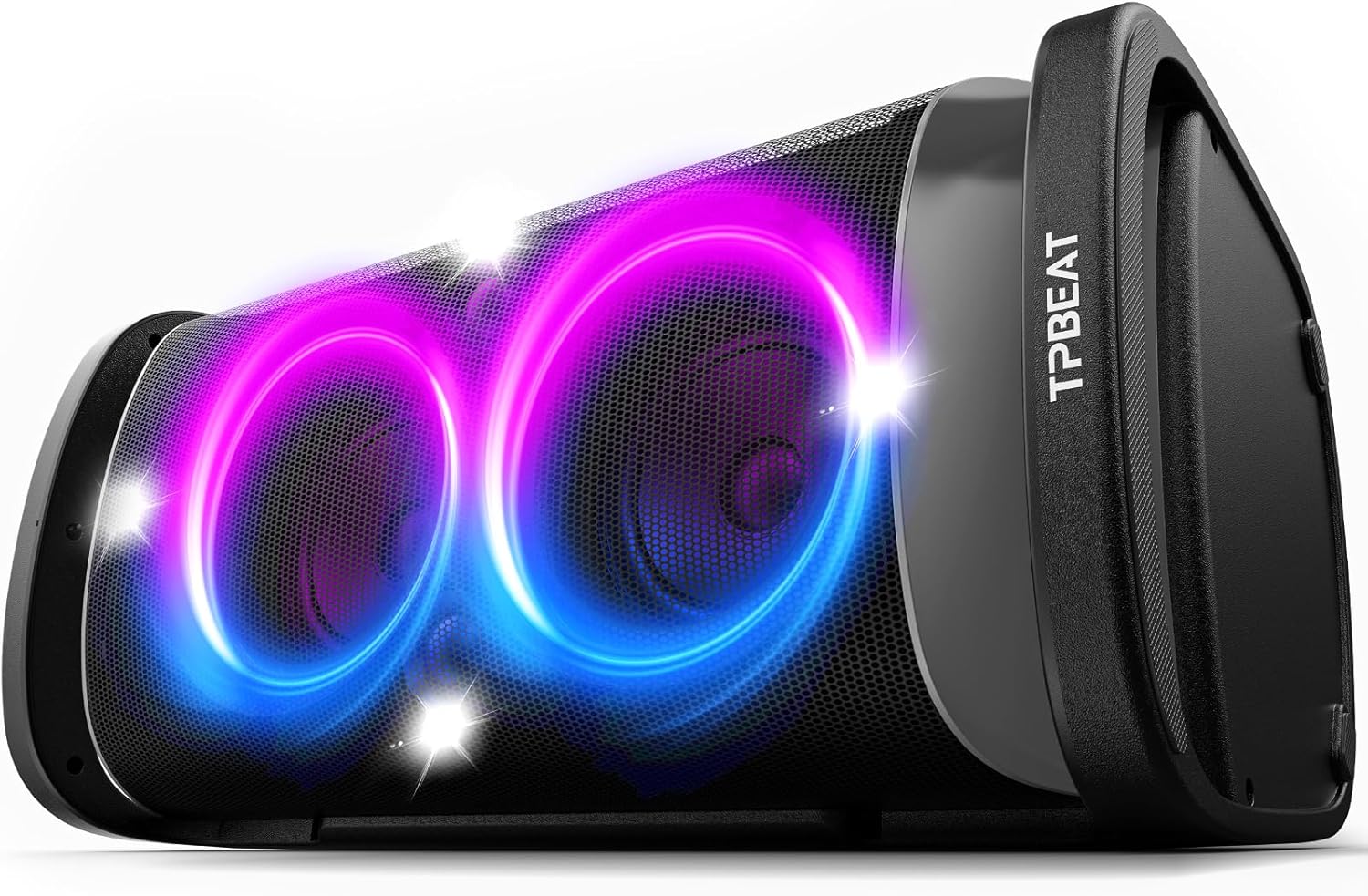 Portable Bluetooth Party Speaker: 160W Peak Powerful Loud Sound Deep Bass Wireless Boombox Large Subwoofer 15 Hours Battery Life Fast Charging with Led Light Show for Outdoor Camping Backyard - Image 7