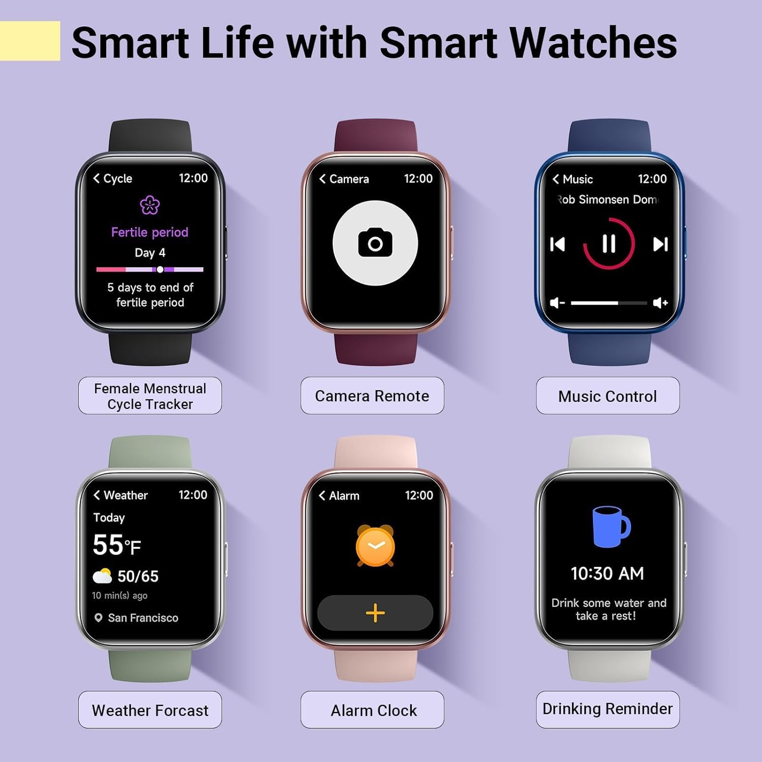 Smartwatch for Women, Compatible with Android & iPhone, 1.8'' Fitness Tracker Watch with Alexa, Call & Notification Alerts, Heart Rate & Sleep Monitor, 120 Sports Modes, Waterproof Watch for Women - Image 3