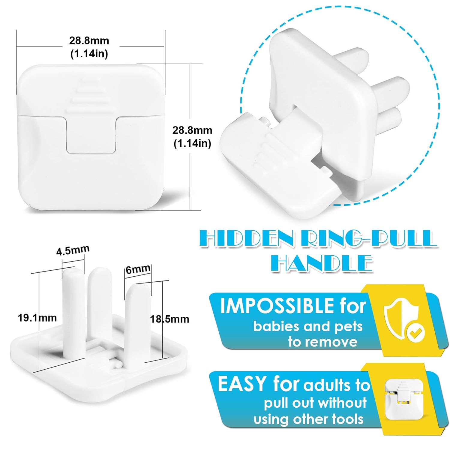 Outlet Covers Babepai 38-Pack White Child Proof Electrical Protector Safety Improved Baby Safety Plug Covers - Image 4