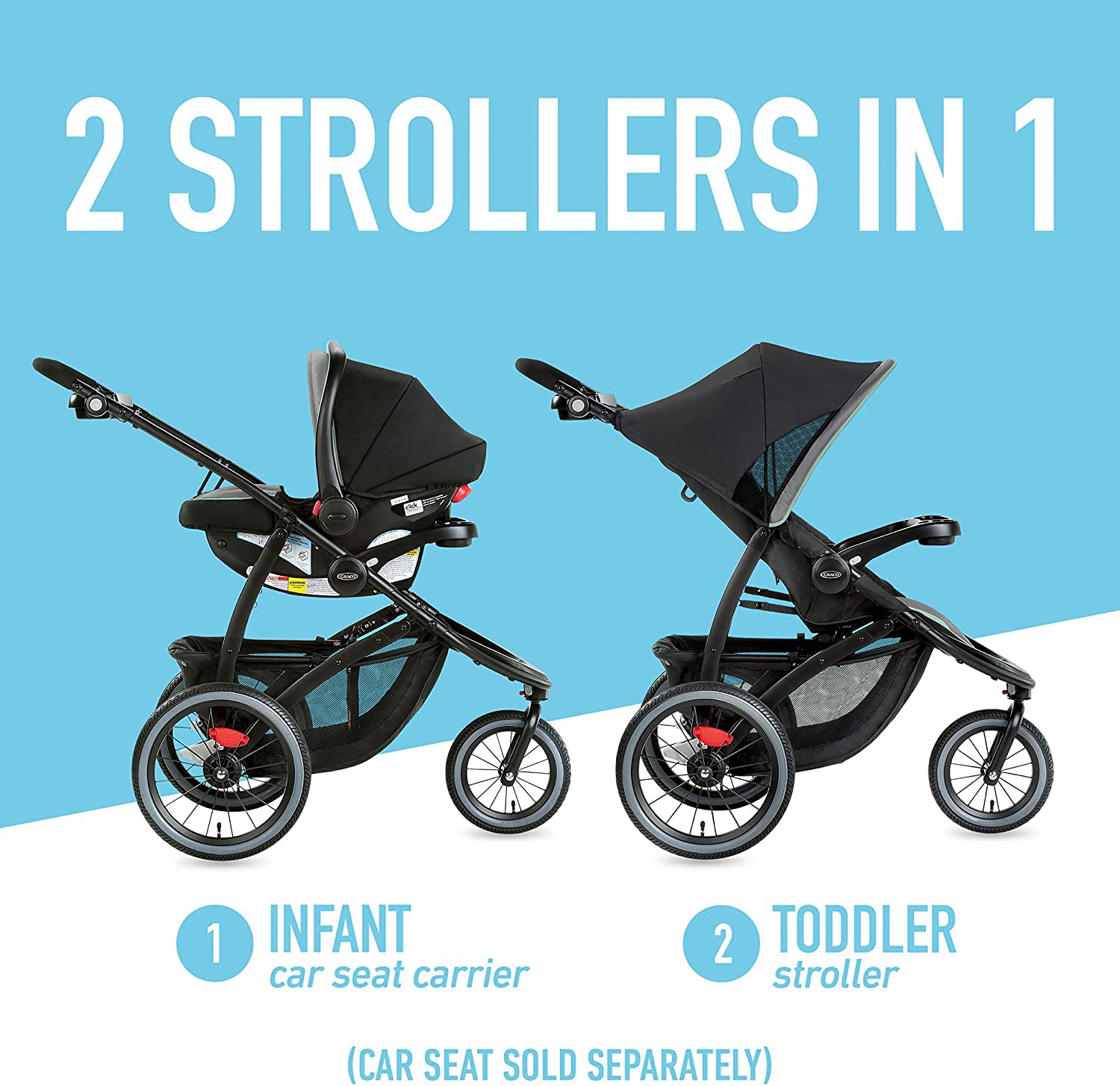 Graco FastAction Jogger LX Stroller - Drive, Convenient One-Hand Fold, ICS Compatible, Ideal for Parents on the Go - Image 6