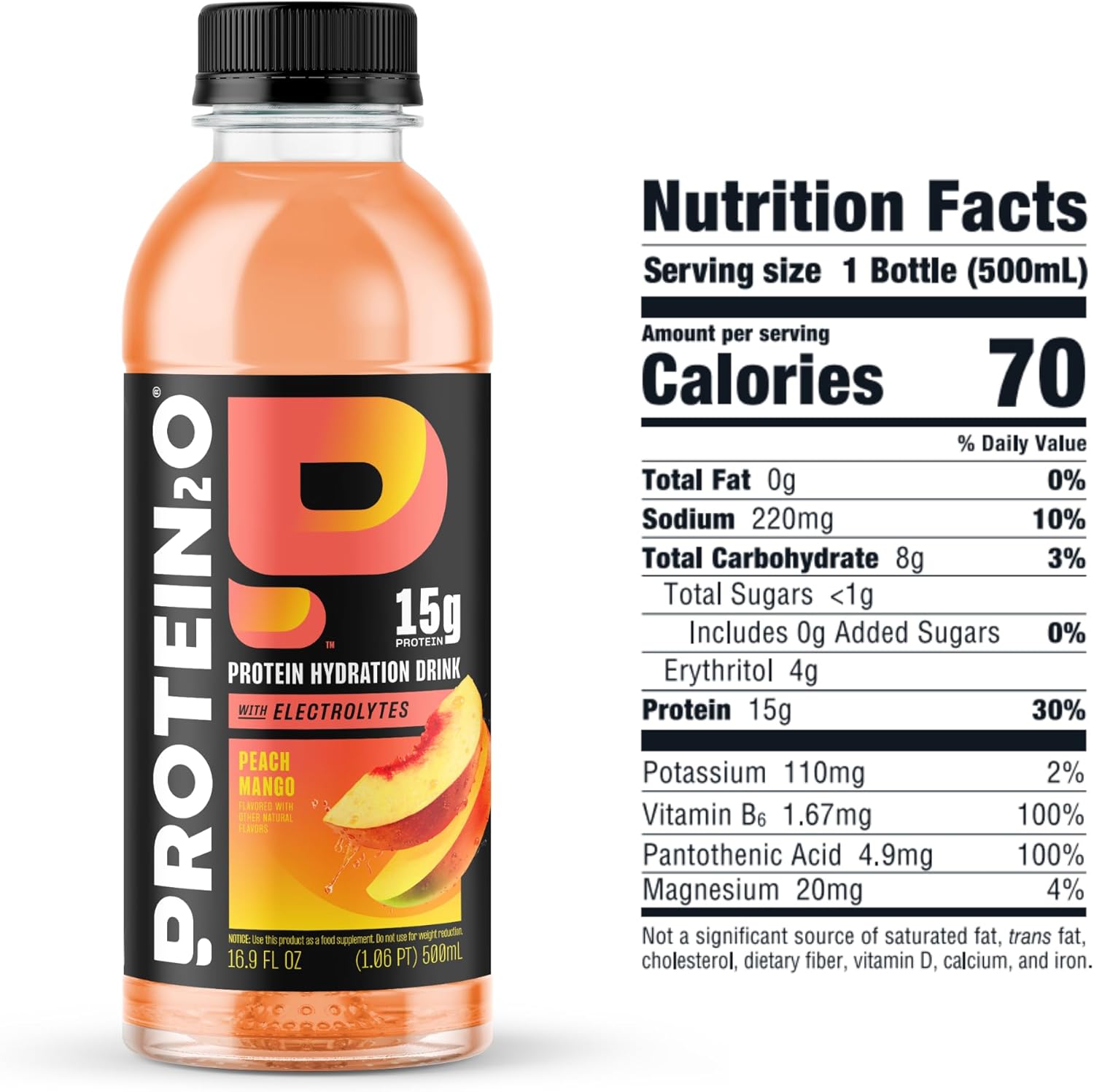 Protein2o 15g Whey Protein Isolate Hydration Drink, 350mg of Electrolytes, Vitamins B5 & B6, Low Sugar, Flavor Fusion Variety Pack, 16.9 oz Bottle (Pack of 12) - Image 6