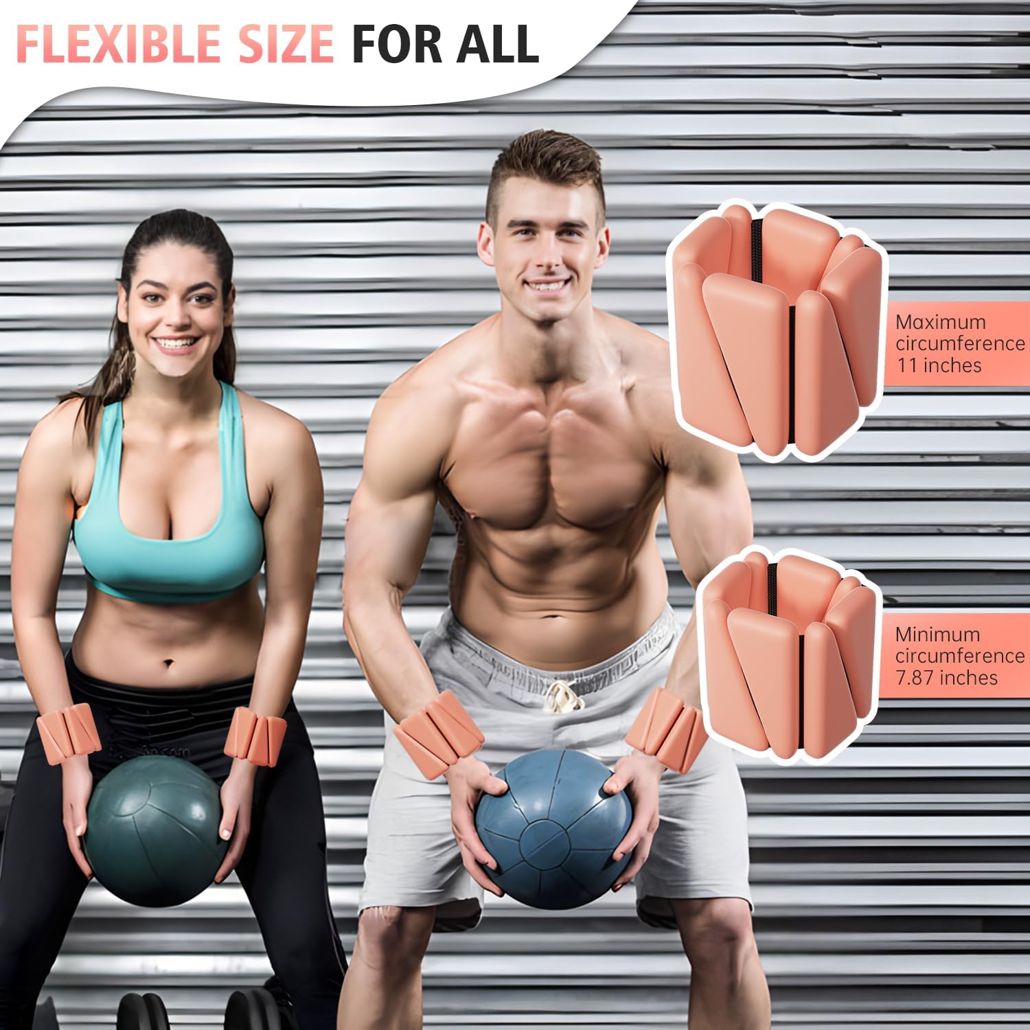 T98 Wrist & Ankle Weights for Women Men, Wearable Wrist Weights Set of 2(1Lbs Each), Adjustable Arm Leg Bracelet Weights for Strength Training, Aerobics, Barre, Suit for Home Outdoor Workout - Image 7
