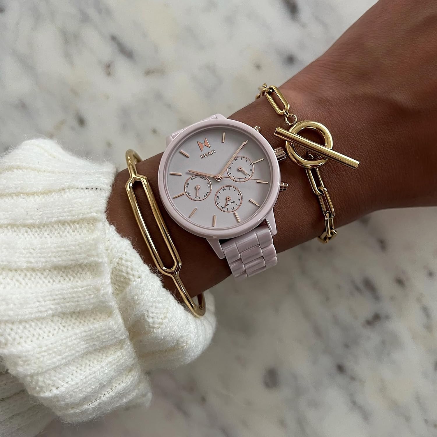 MVMT Nova - Dual Timezone Women’s Wristwatch - Minimalist Dress Watch for Women - 3 ATM/30 Meters Water-Resistant Timepiece - Stainless Steel Analog Women’s Watch with Interchangeable Bands - 38mm - Image 7