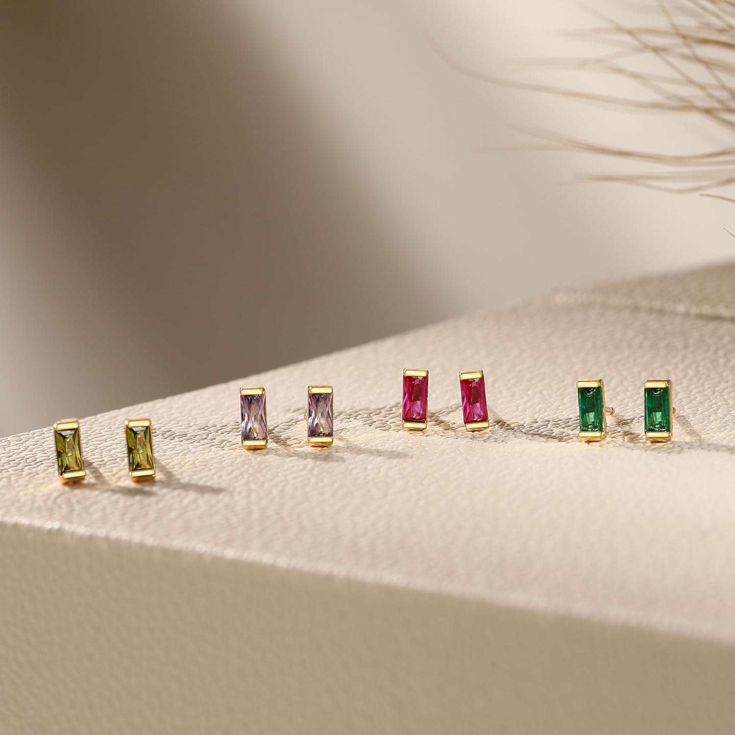 JSJOY Dainty Birthstone Stud Earrings for Women Girls Tiny Birthstone Earring Birthday Gifts for Teen Girls Minimalist Gold Earrings Gifts for Mother Wife Girlfriend Her - Image 6