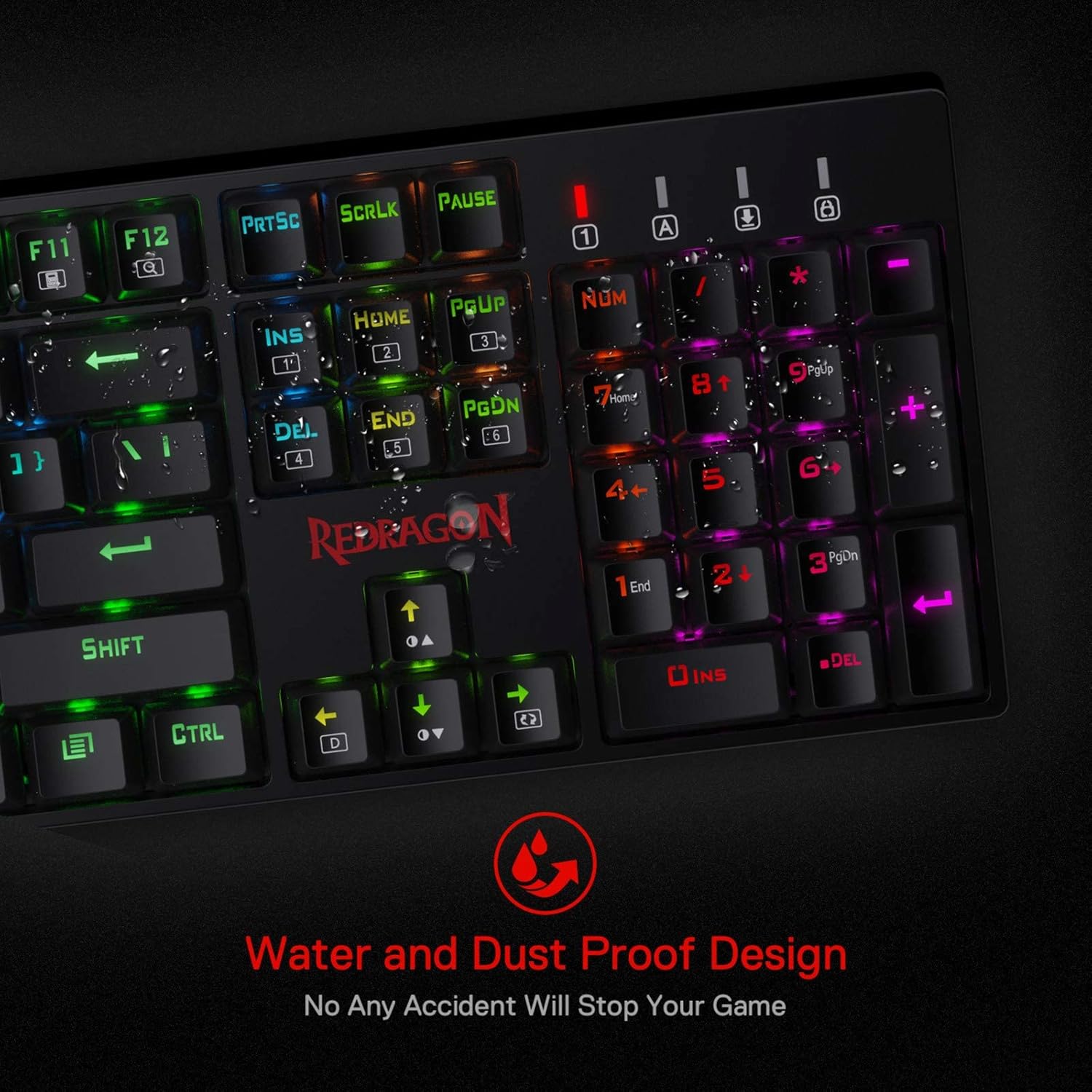 Redragon K582 RGB Mechanical Gaming Keyboard, 100% 104 Keys Standard Layout Gaming Keyboard with Double-Shot ABS Keycaps, Dynamic 16.8M RGB Backlit & Linear Red Switch, Redefine Software Supported - Image 7