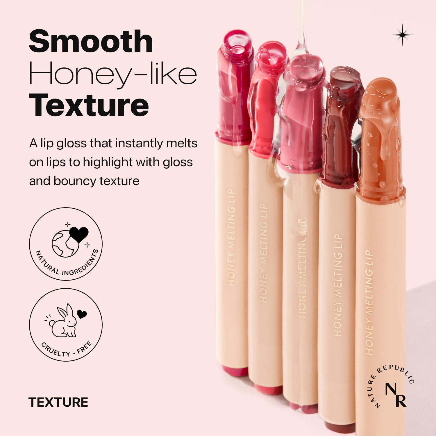 Nature Republic HONEY MELTING LIP (05 PLUM) SOFT LIP STICK, Hydrating jelly Gloss, Moisturizing balms, Sheer tint, Shine & Glowy Finish, korean make up - Image 5