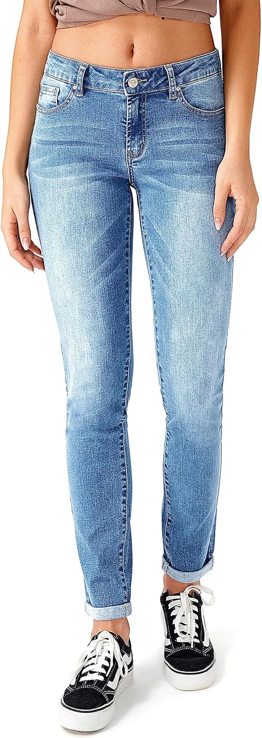 RHODANTHE Women's Ripped Boyfriend Jeans Stretch Skinny Jean Trendy Distressed Straight Leg Jeans with Holes - Image 2