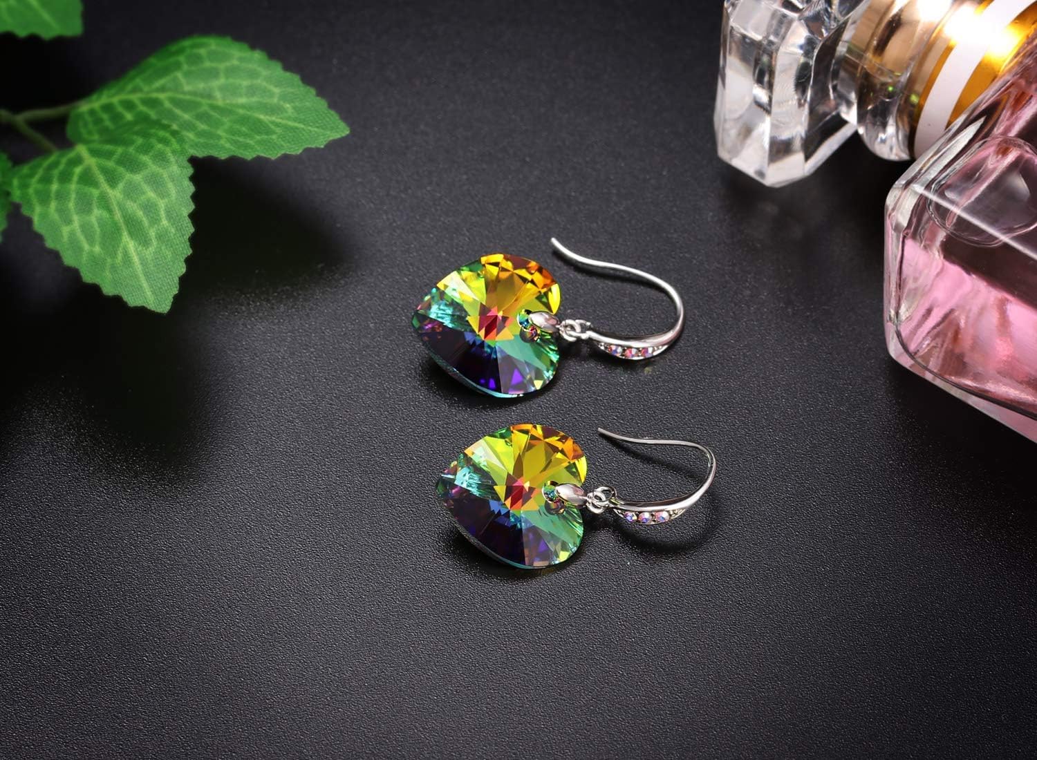 Women's Heart Crystals Earrings Drop Dangle Fish Hook Earrings for Birthday Anniversary Christmas Mother's Day Valentine's Day, Gifts for Her - Image 3