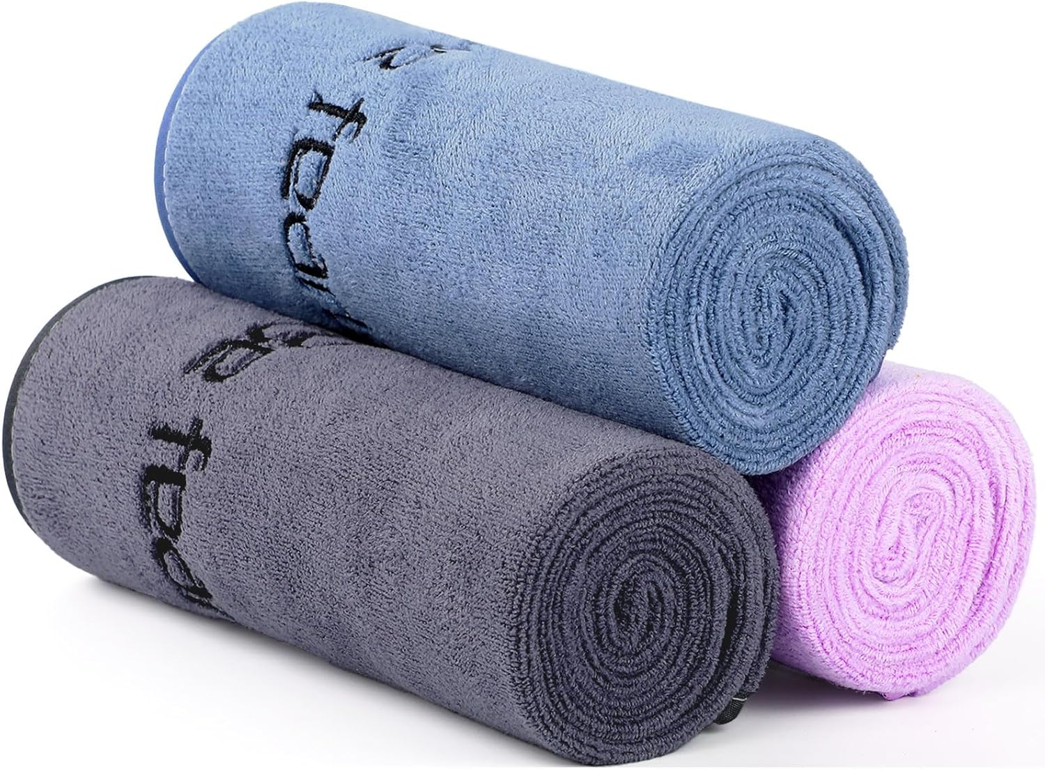 Microfiber Gym Towels Bigger Size Super Soft for Exercise Fitness, Sports, Workout, 380-GSM 15-Inch x 31-Inch Quick-Drying Towels (3 Pack, Grey+Blue+Purple) - Image 6