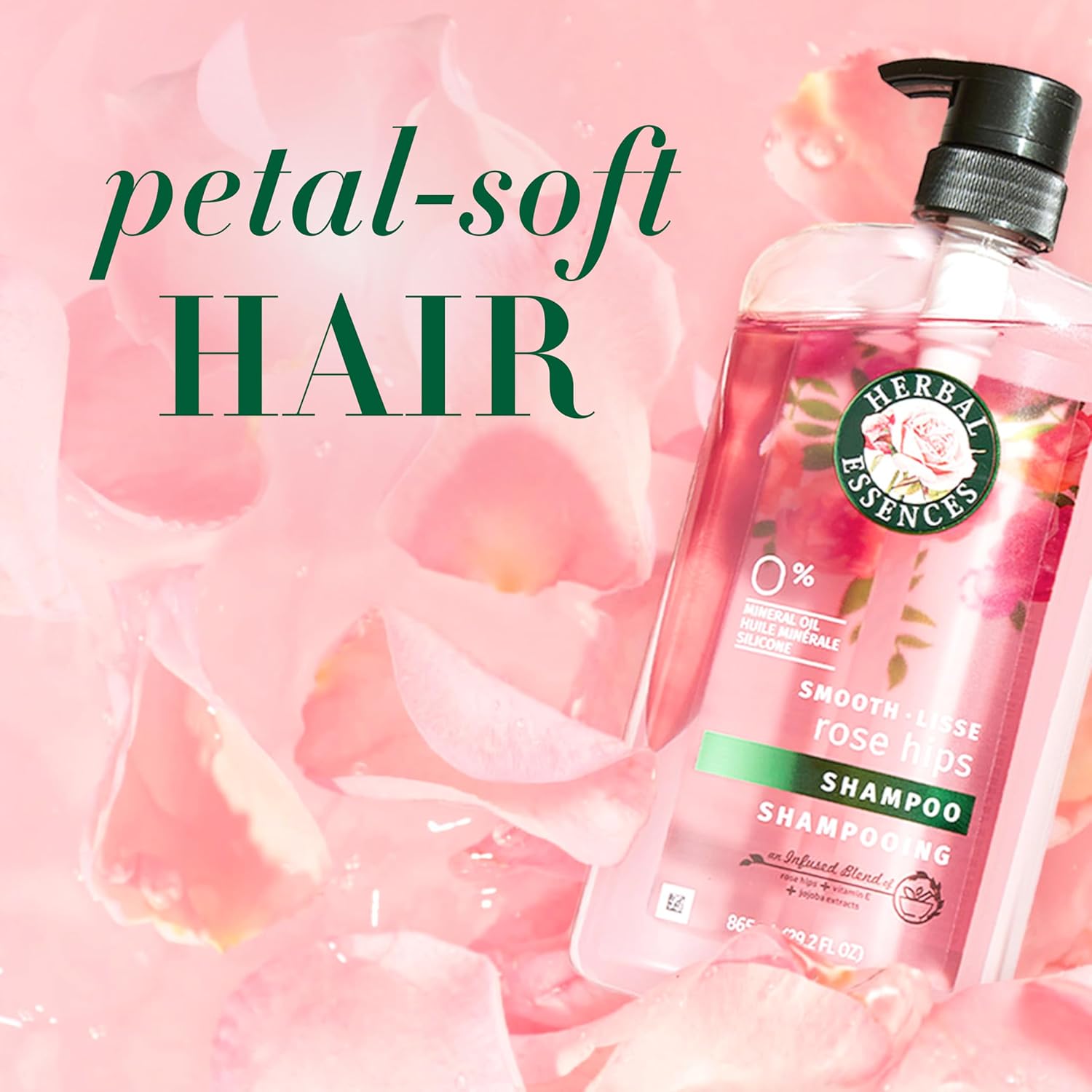 Herbal Essences Shampoo & Conditioner Set, Smooth Collection, Paraben-Free, Color-Safe, with Rose Hips & Vitamin E, 29.2 Fl Oz Each, 2-Pack - Image 7